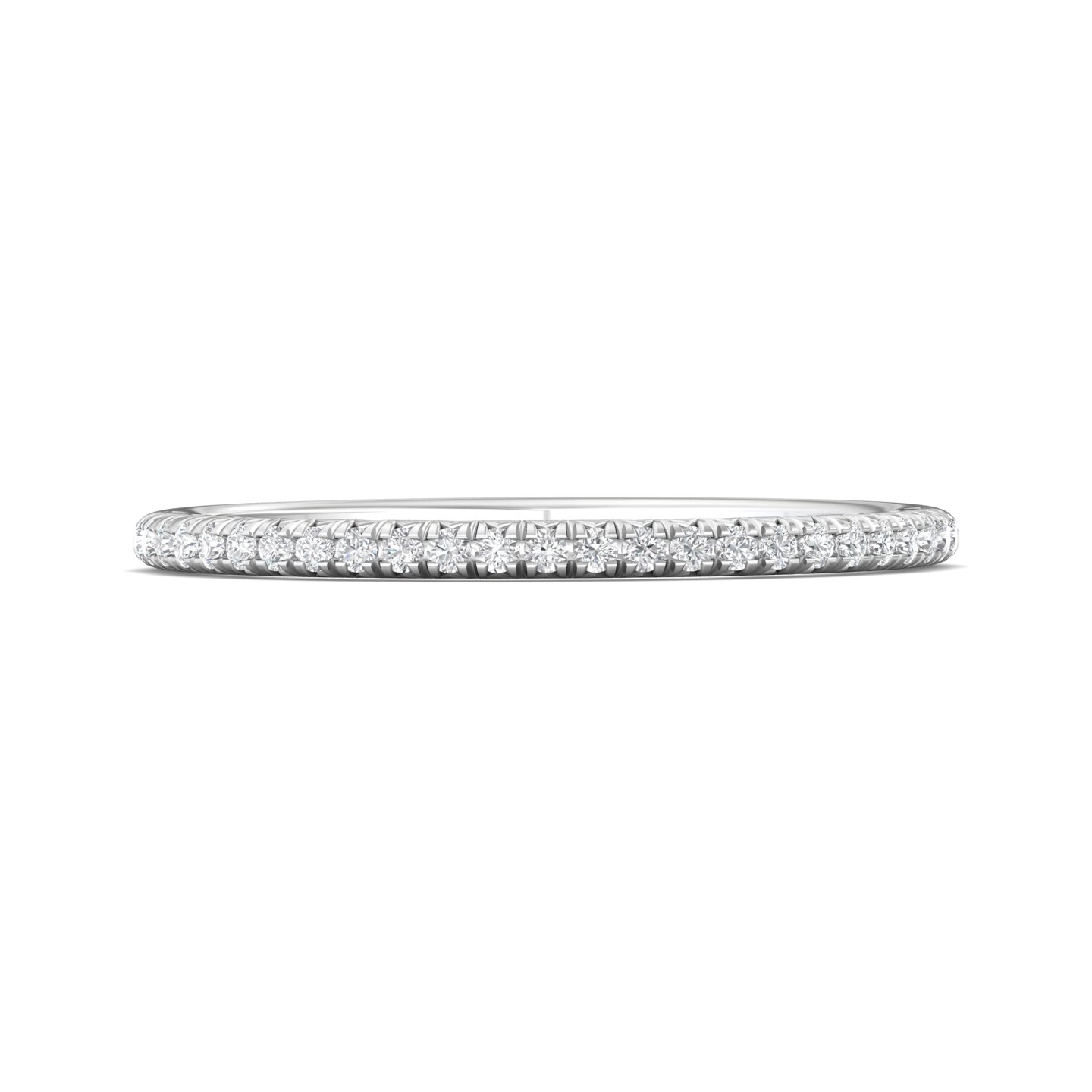 14K White Gold Wedding Band