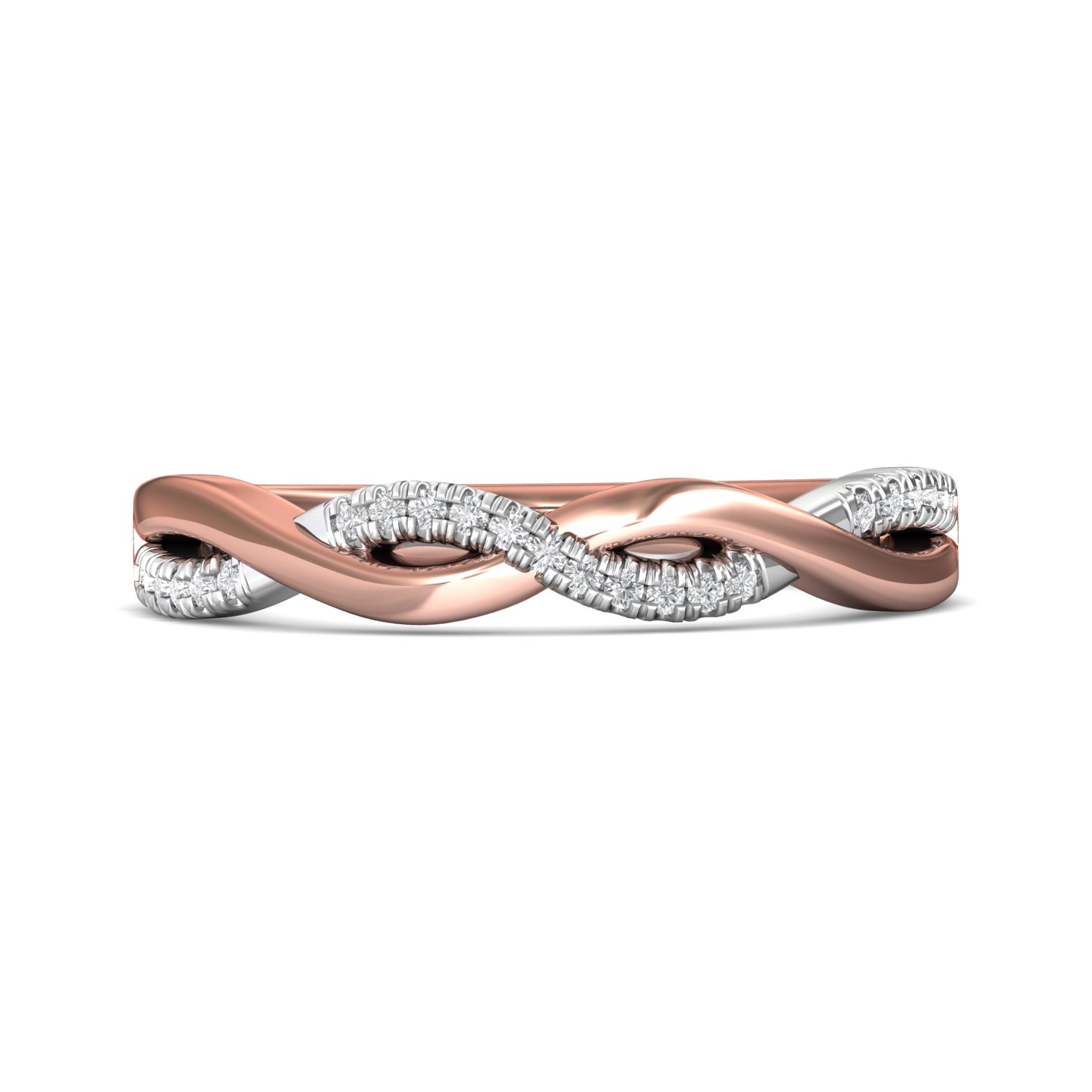 14K Rose Gold and Platinum Wedding Band