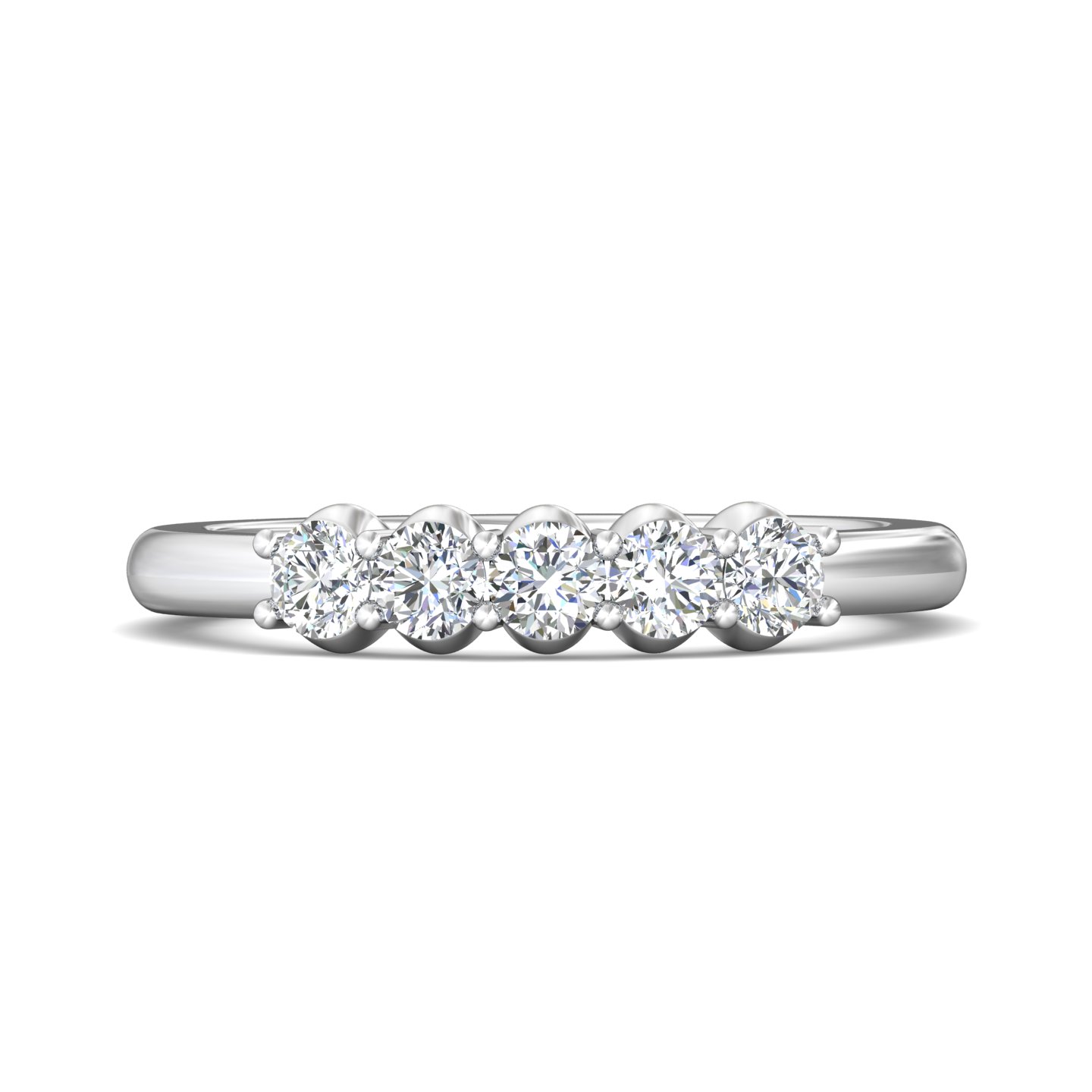 18K White Gold Wedding Band