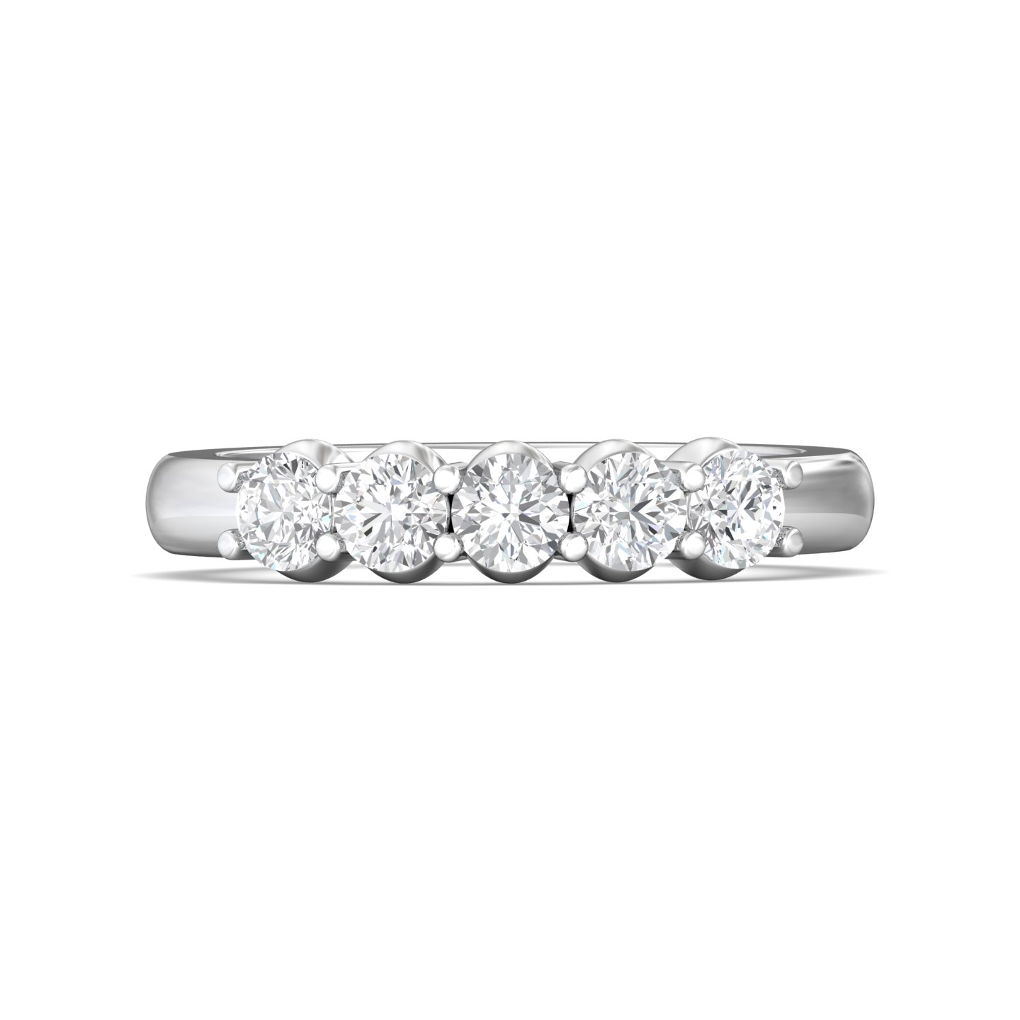 14K White Gold Wedding Band