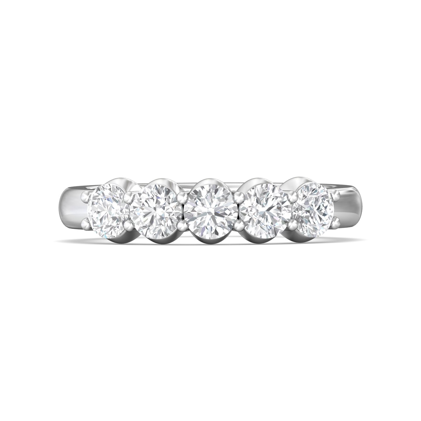 14K White Gold Wedding Band