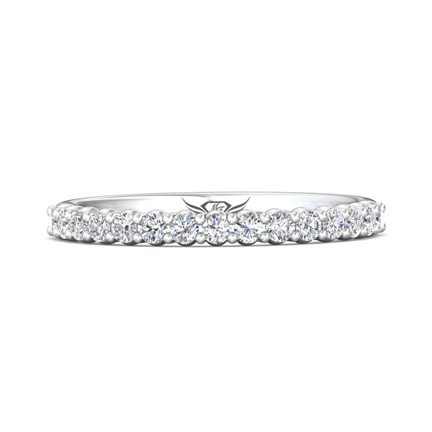 18K White Gold Wedding Band