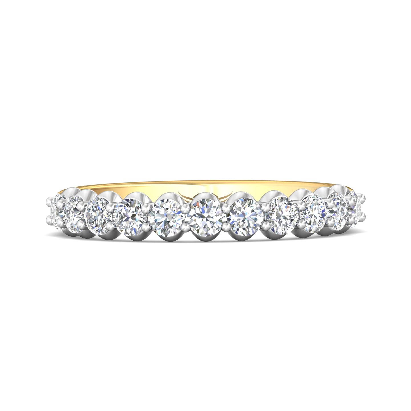 14K Yellow and White Gold Wedding Band