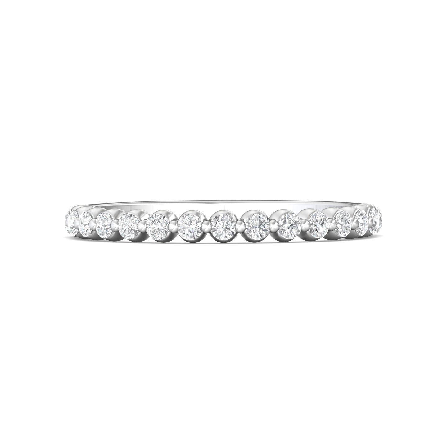 14K White Gold Wedding Band