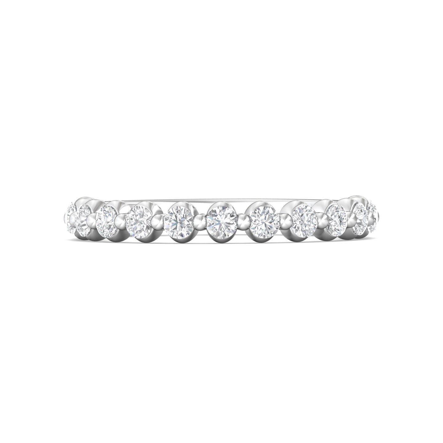 14K White Gold Wedding Band