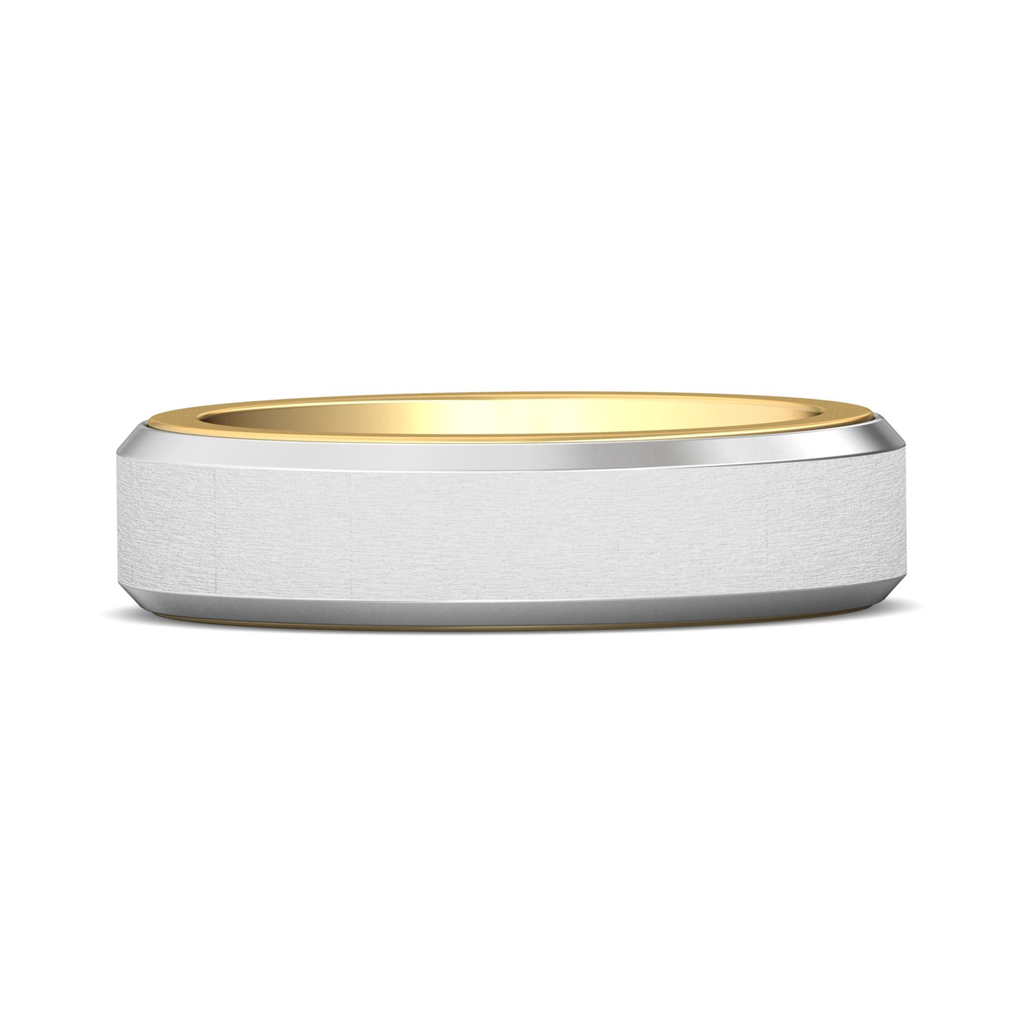 18K White and Yellow Gold Mens Band