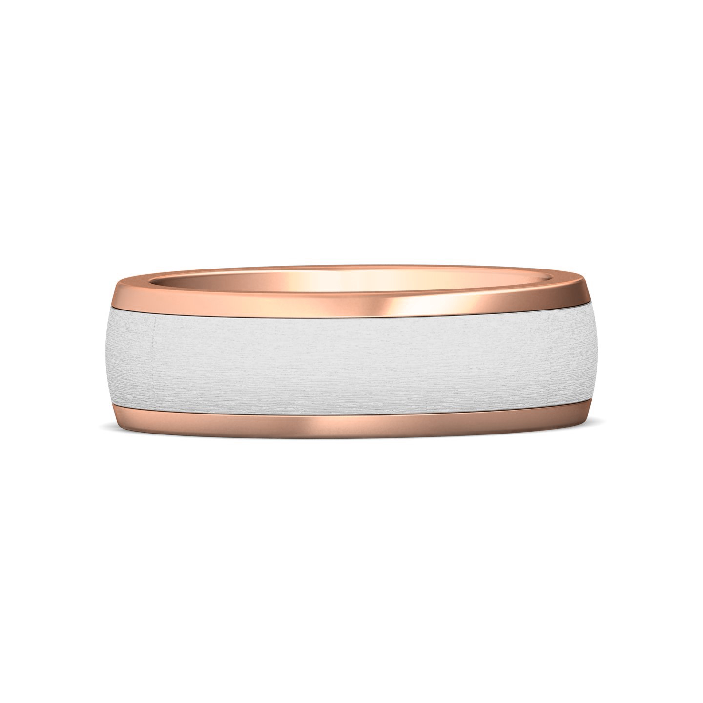 14K Rose and White Gold Mens Band