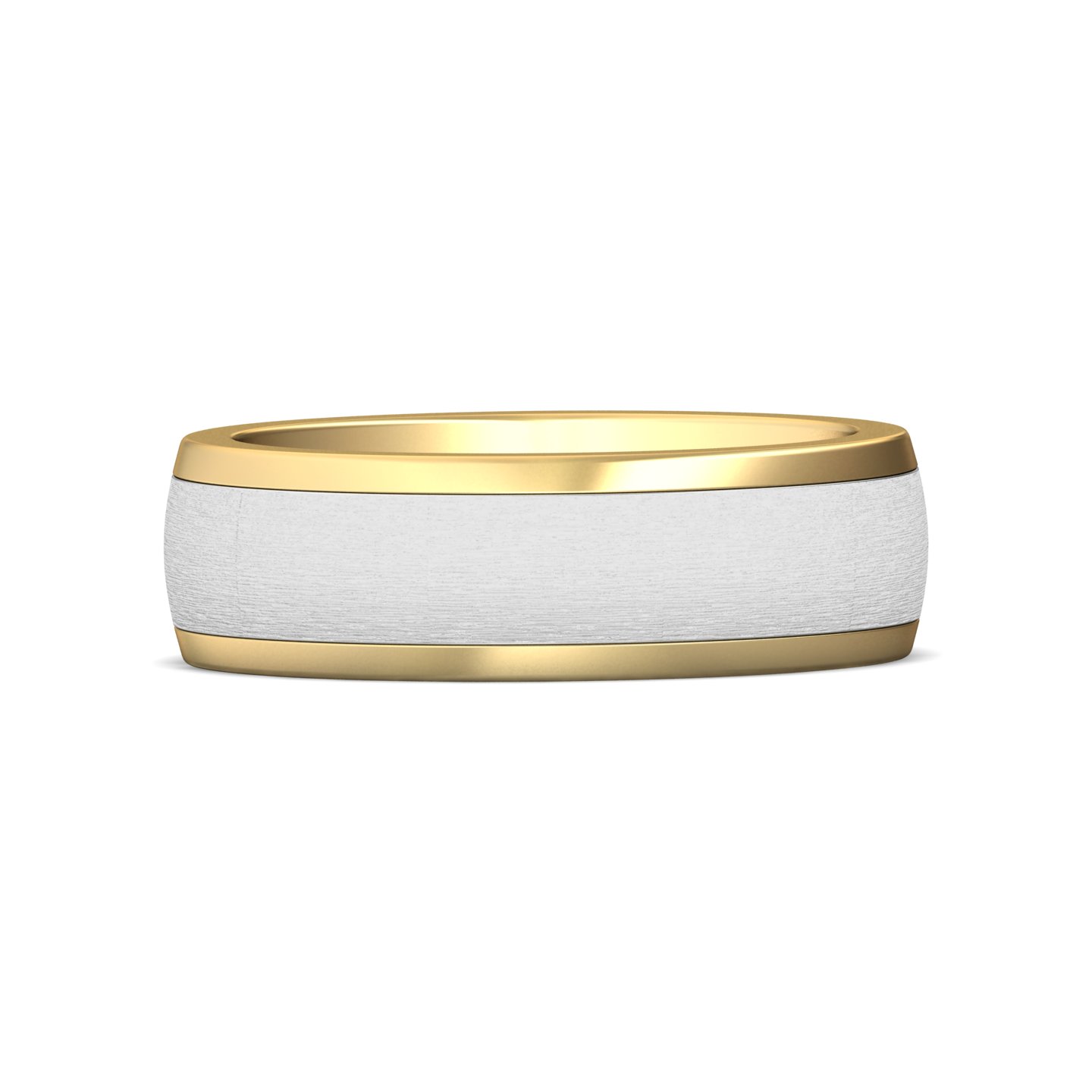 14K Yellow and White Gold Mens Band