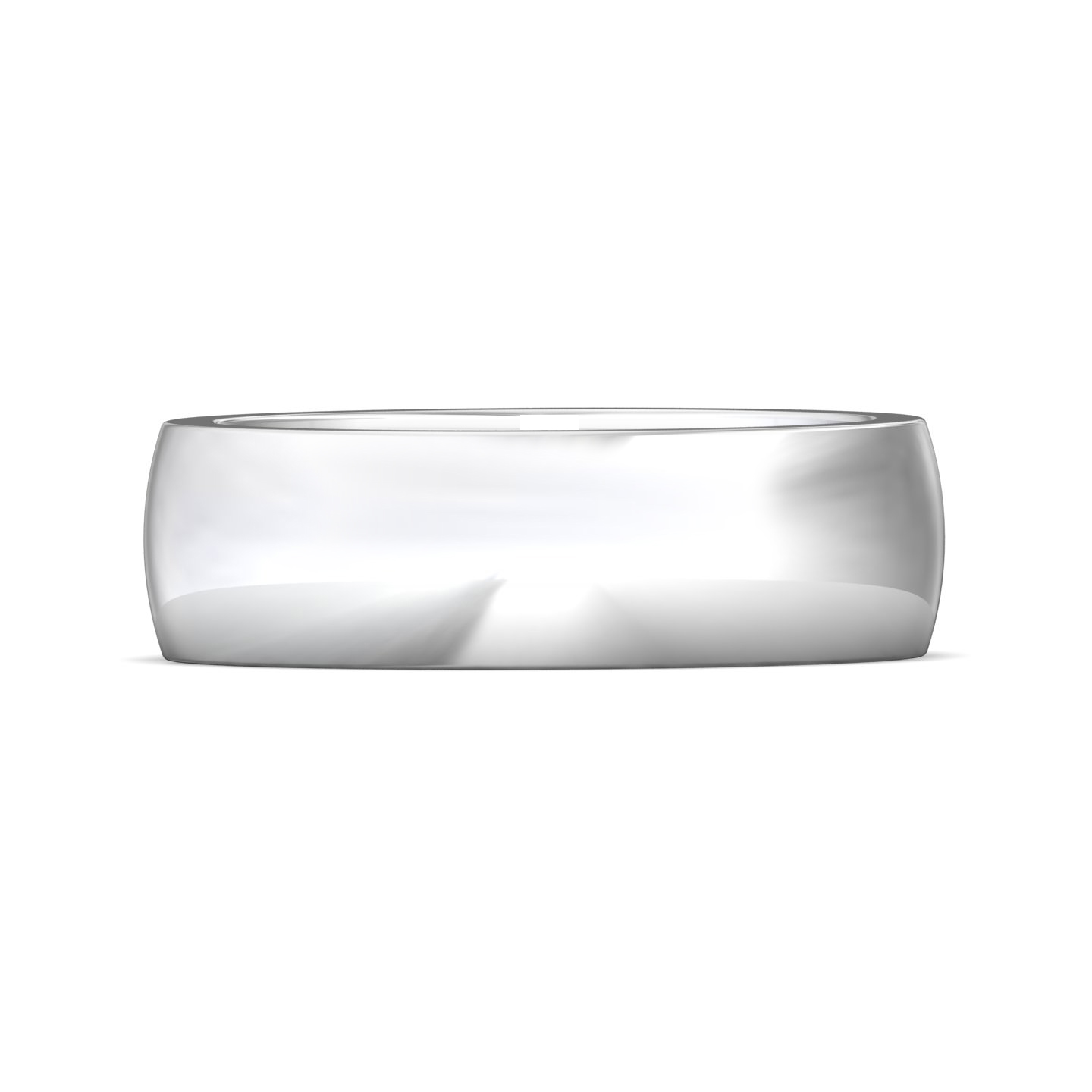 14K White Gold Mens Band