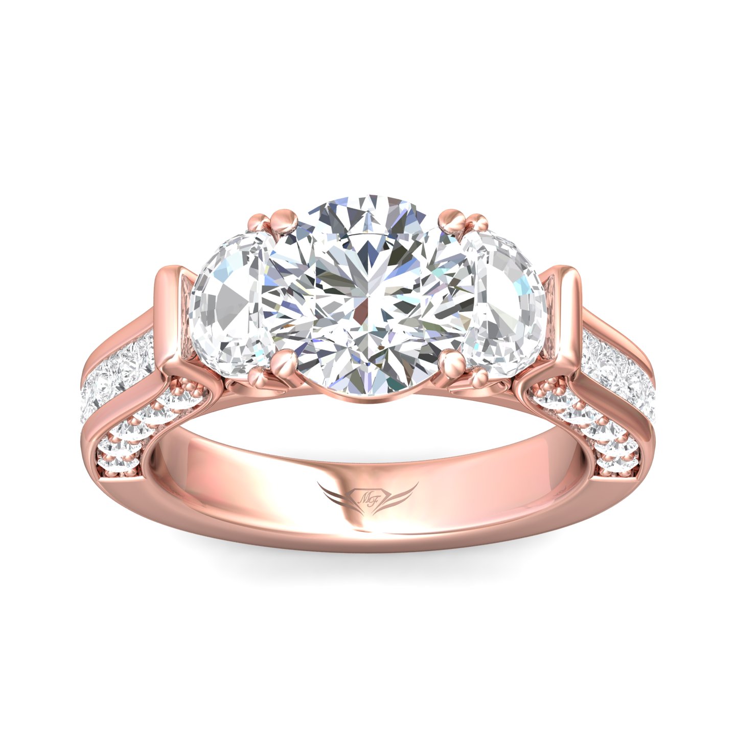 18K Rose Gold Round Diamond Engagement Ring