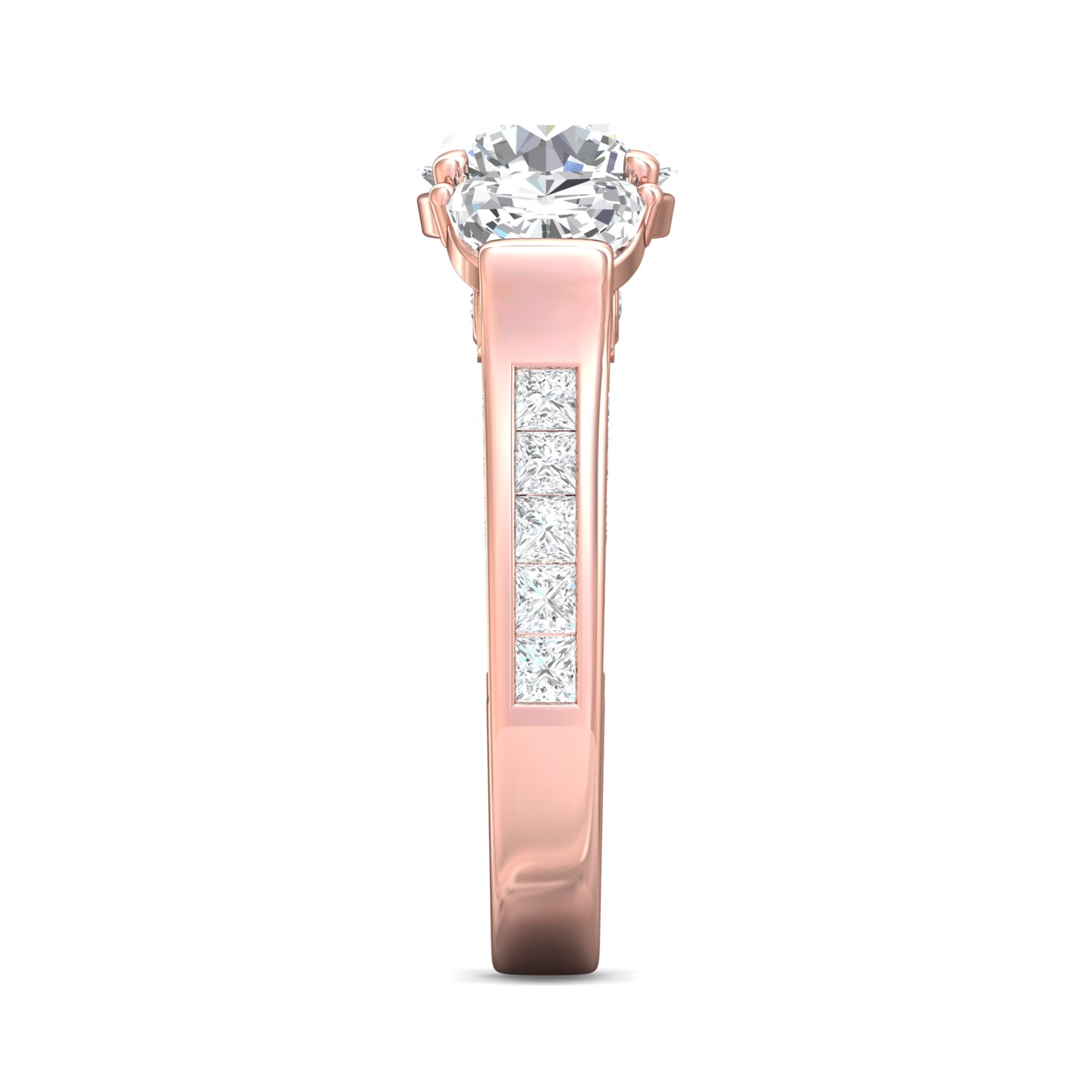 18K Rose Gold Round Diamond Engagement Ring