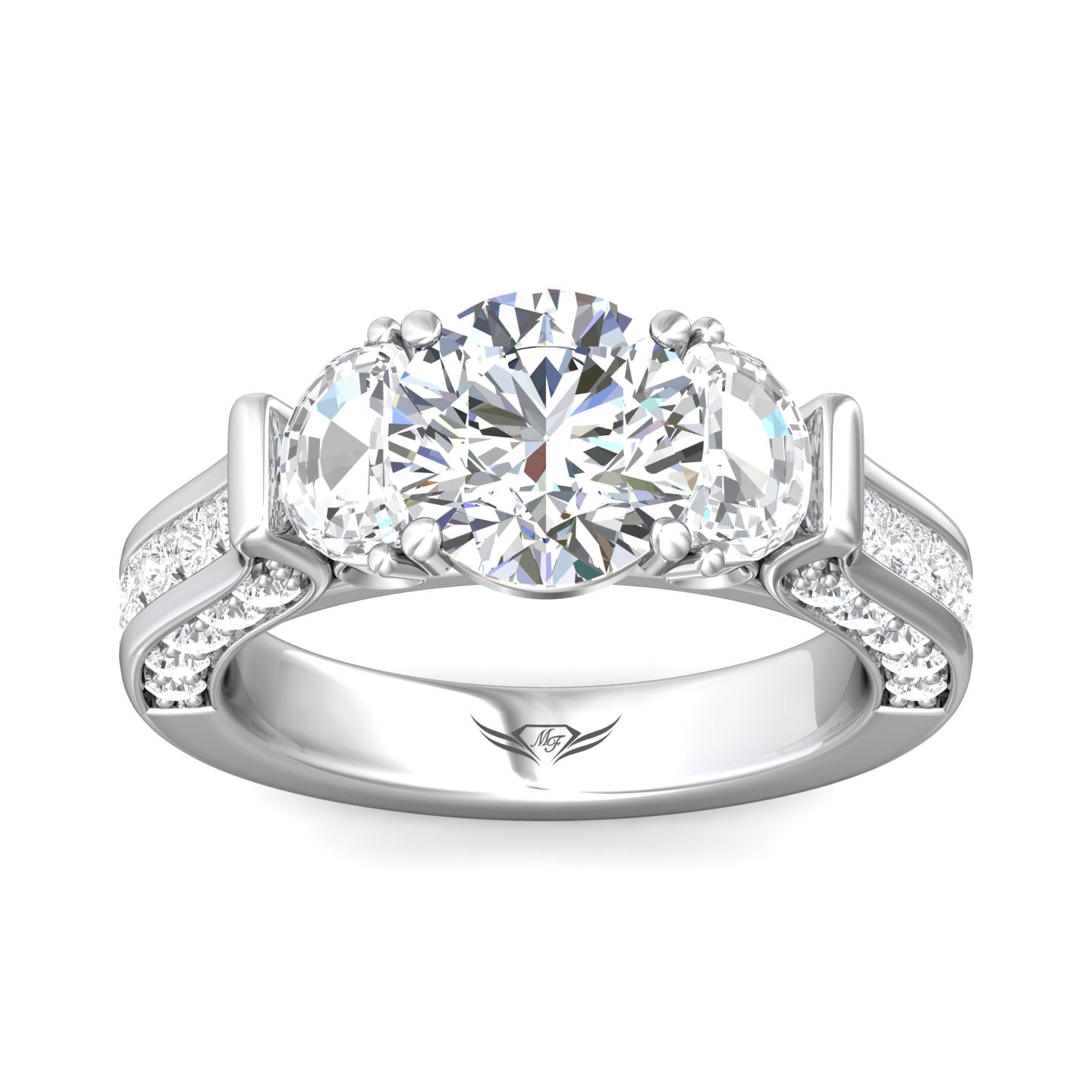  Platinum Round Diamond Engagement Ring