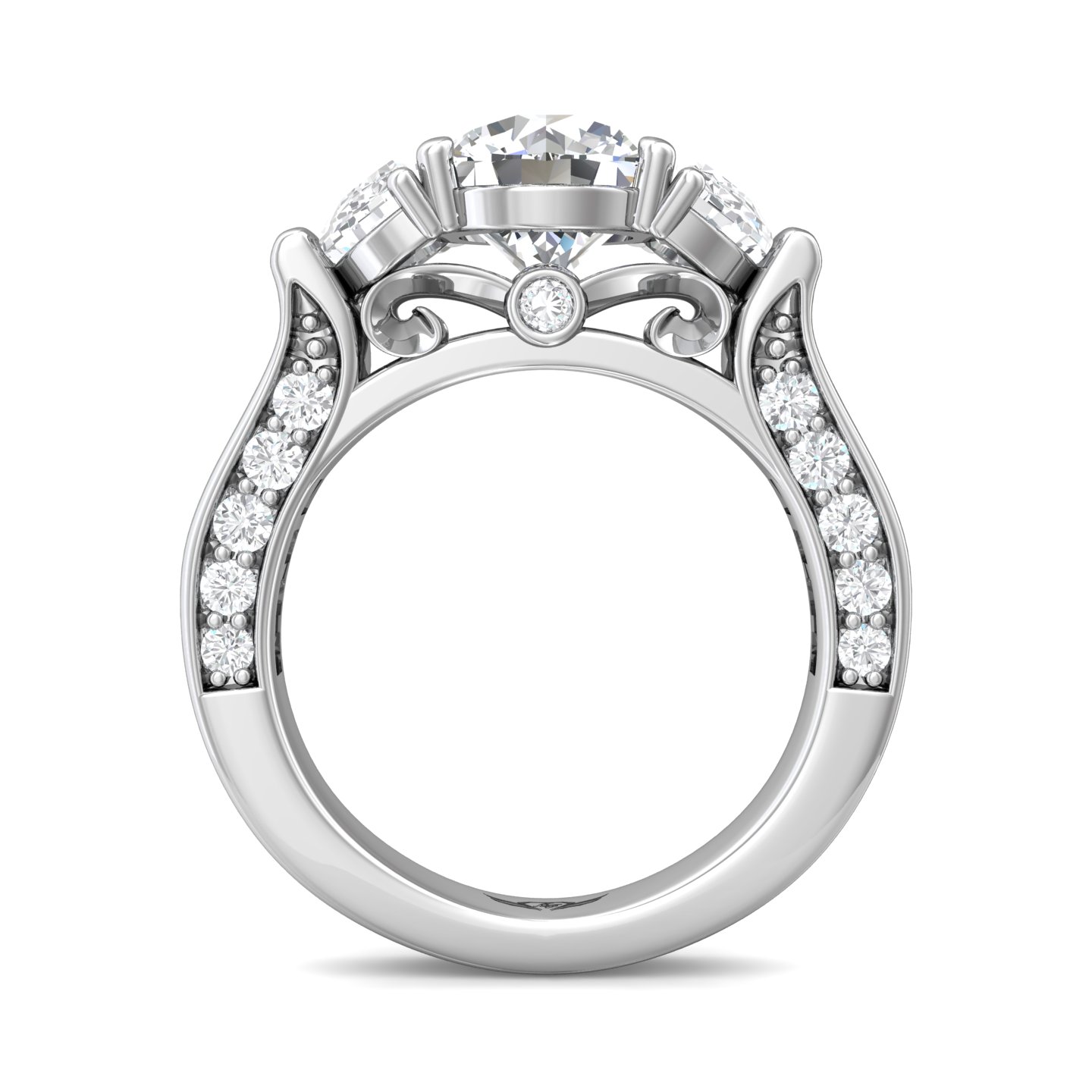  Platinum Round Diamond Engagement Ring