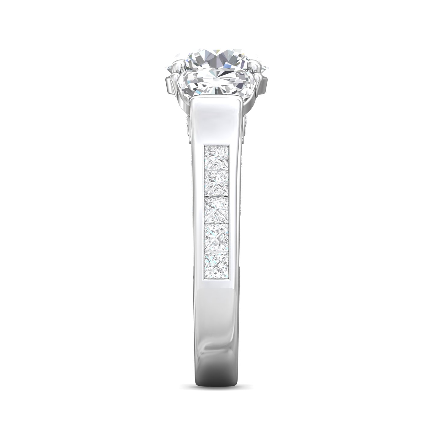  Platinum Round Diamond Engagement Ring