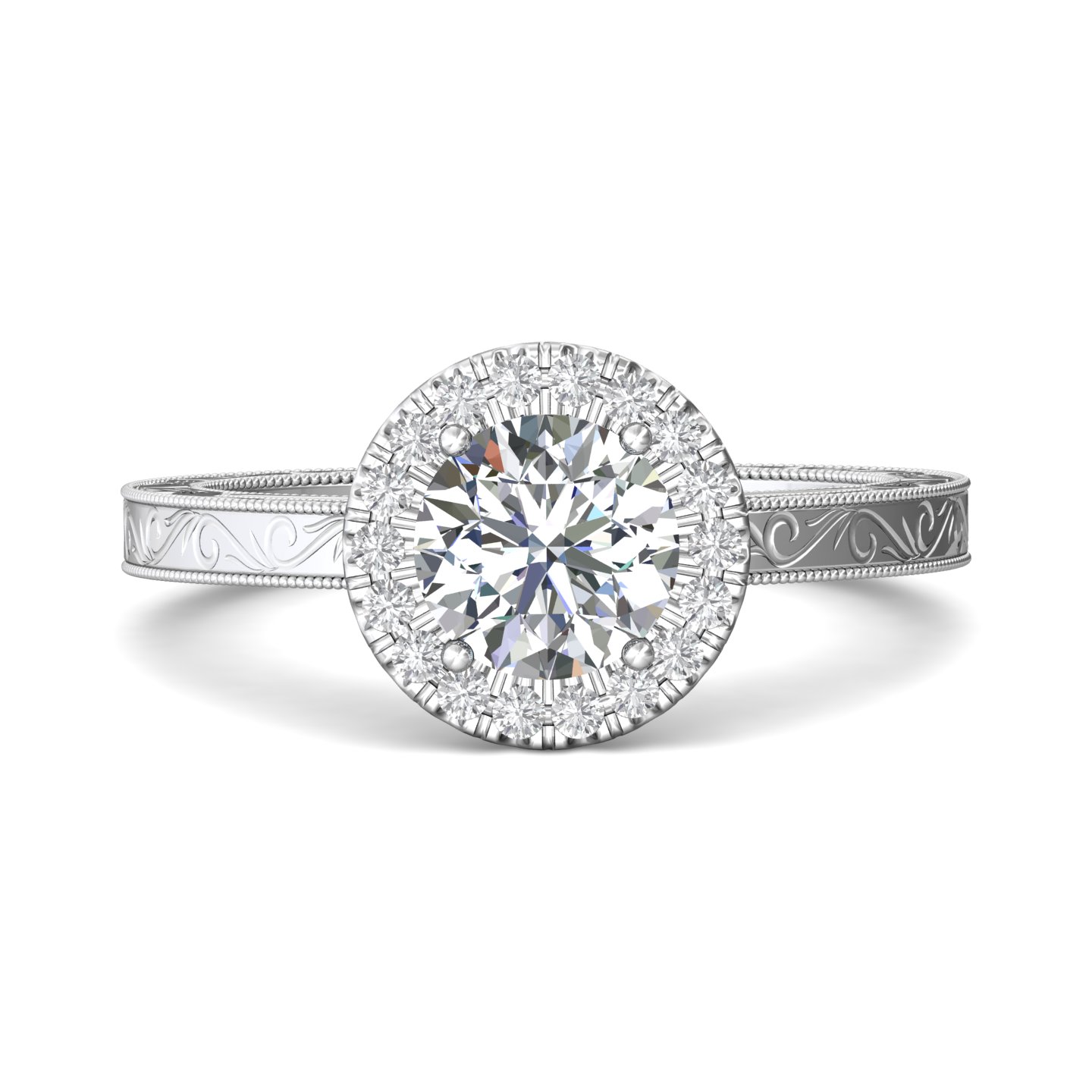 14k yellow and white gold round diamond engagement ring