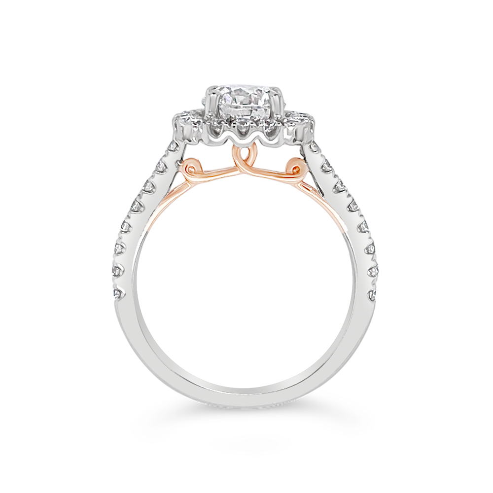 Yes By Martin Binder Two-tone Halo Diamond Engagement Ring Mounting (0.55 Ct. Tw.)