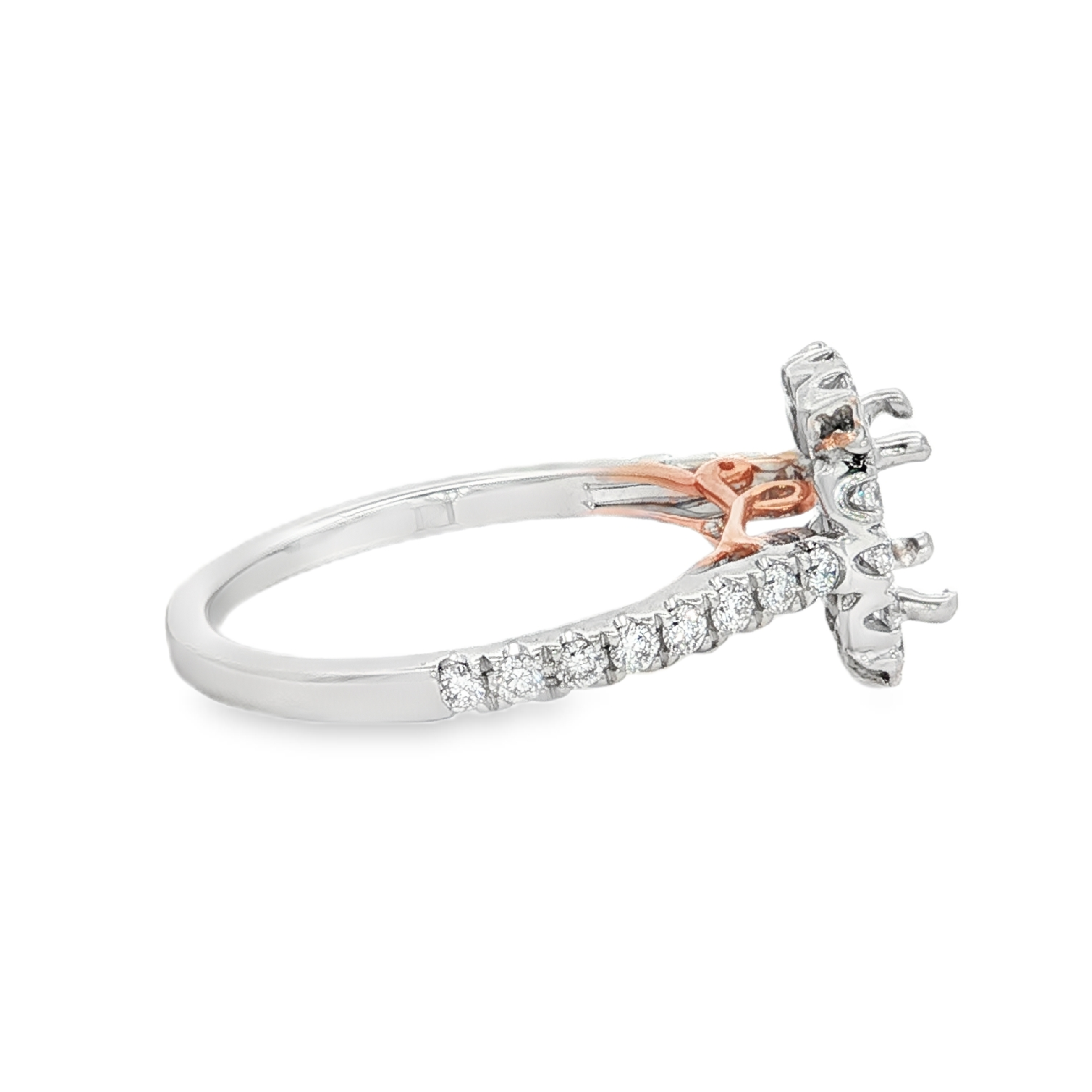 Yes by Martin Binder Two-Tone Halo Diamond Engagement Ring Mounting (0.55 ct. tw.)