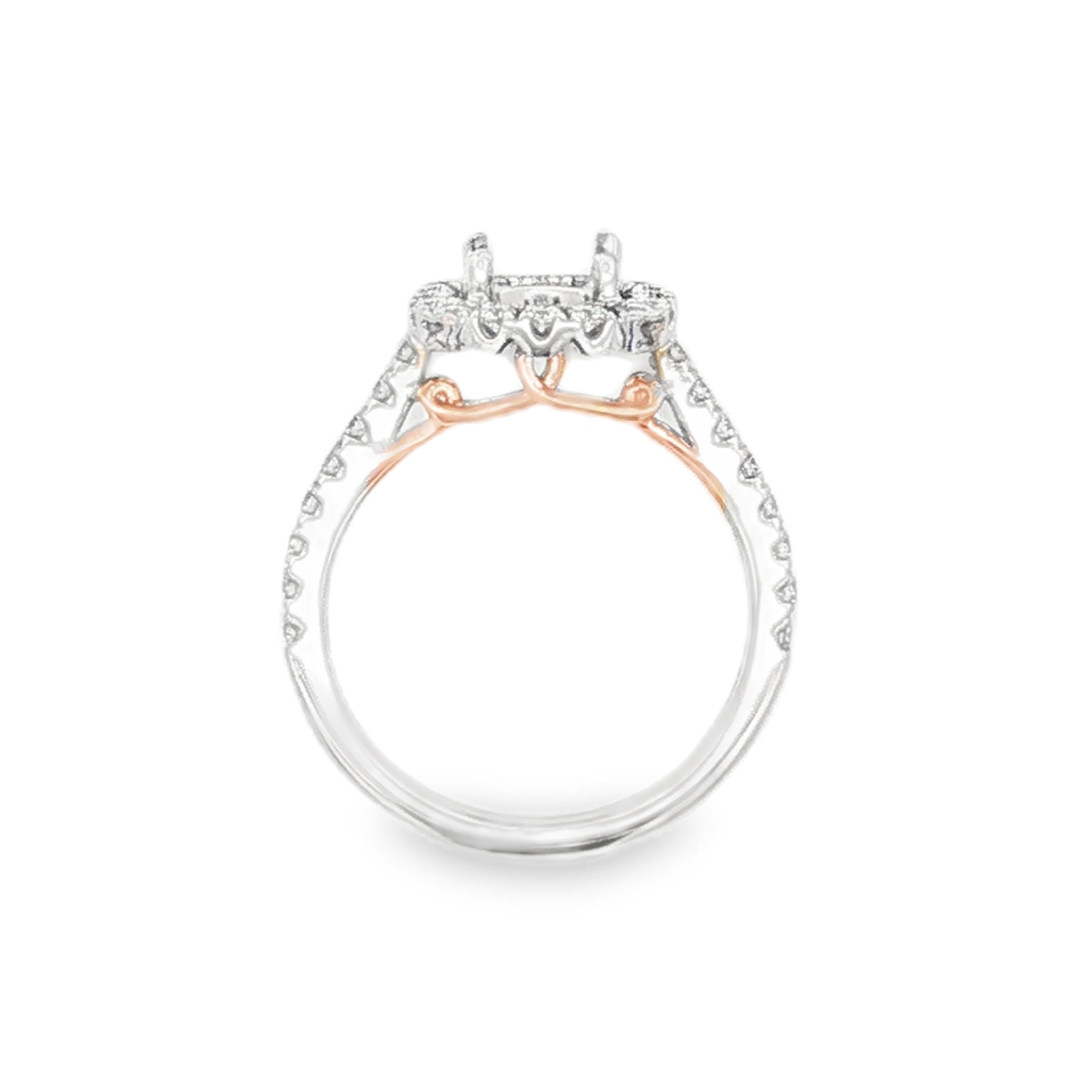 Yes by Martin Binder Two-Tone Halo Diamond Engagement Ring Mounting (0.55 ct. tw.)