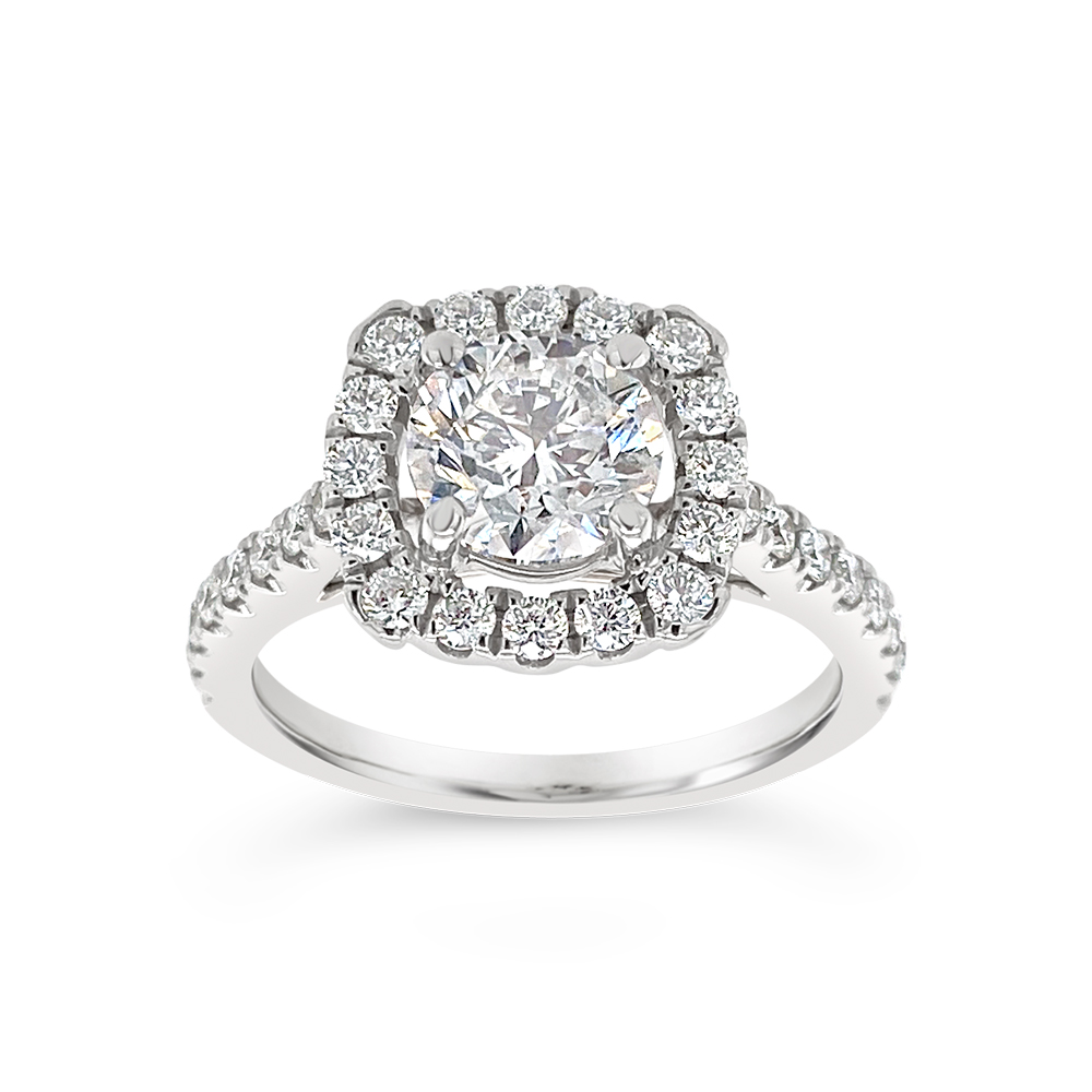 Yes By Martin Binder Two-tone Halo Diamond Engagement Ring Mounting (0.55 Ct. Tw.)