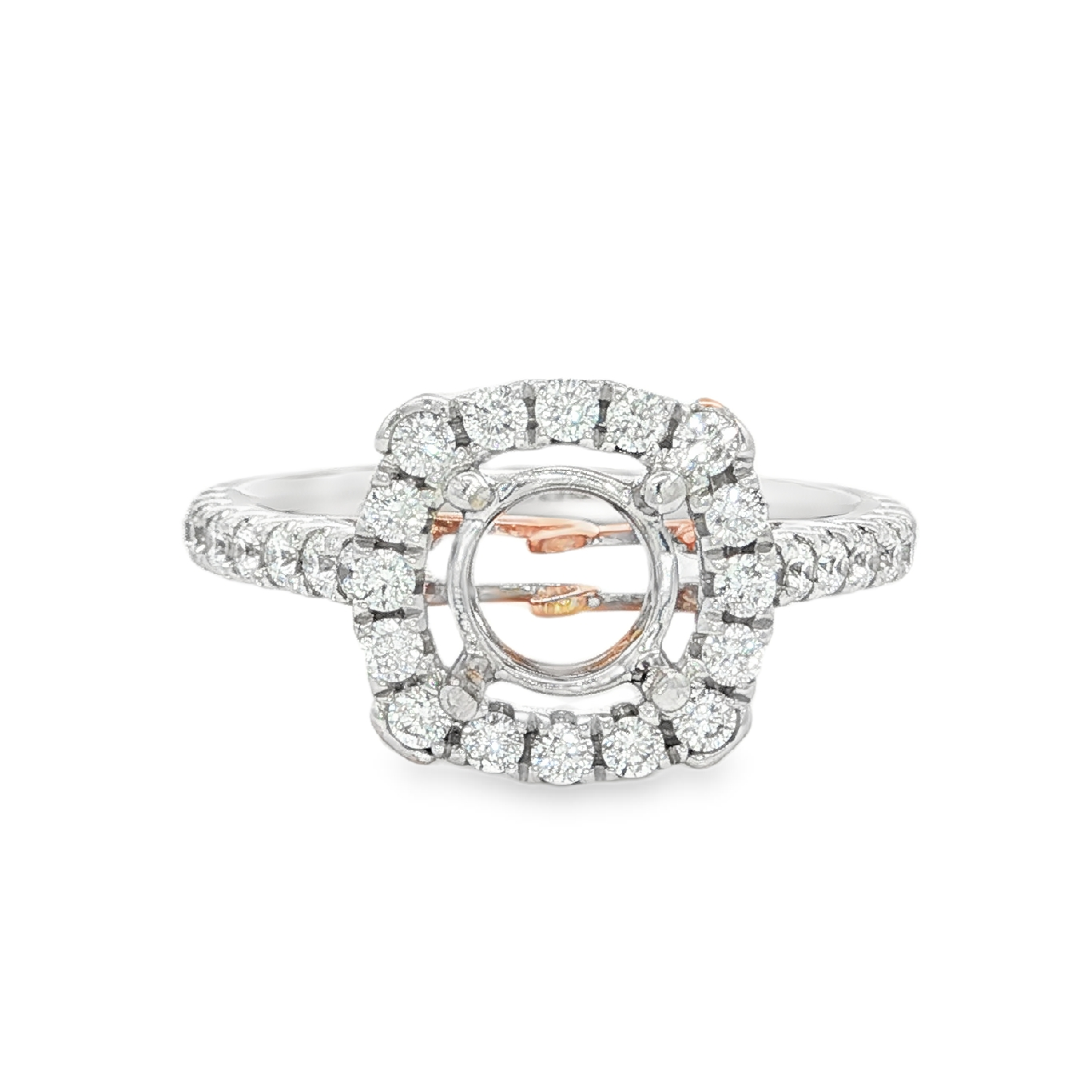 Yes by Martin Binder Two-Tone Halo Diamond Engagement Ring Mounting (0.55 ct. tw.)