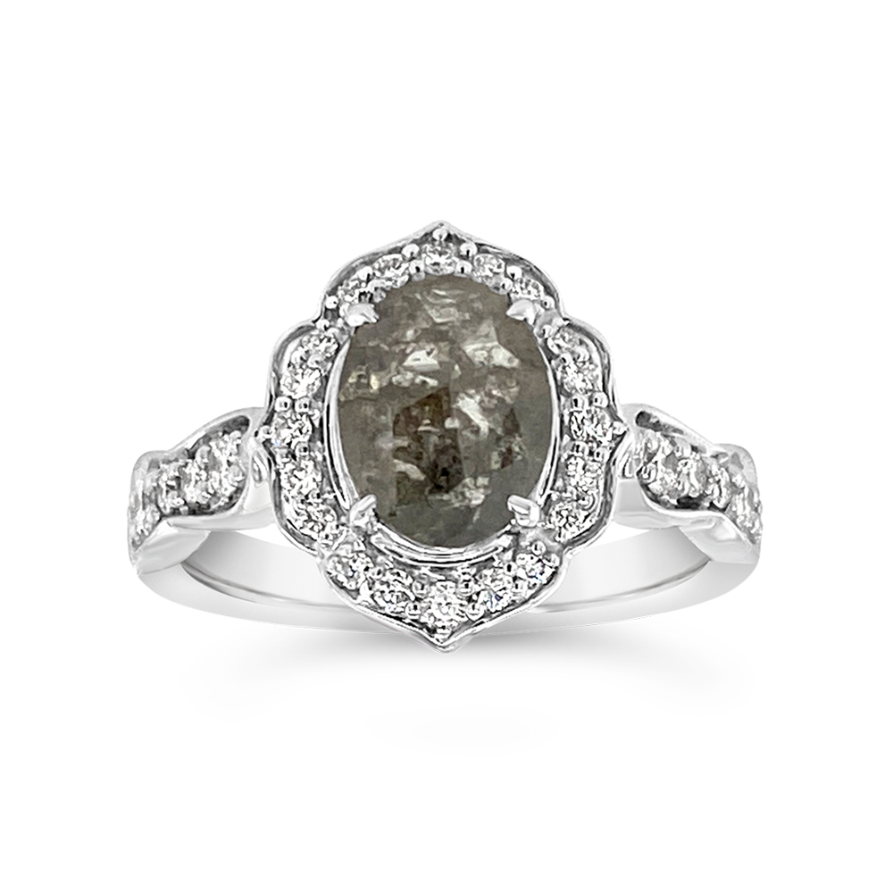 Yes By Martin Binder Salt & Pepper Diamond Engagement Ring (1.32 Ct. Tw.)