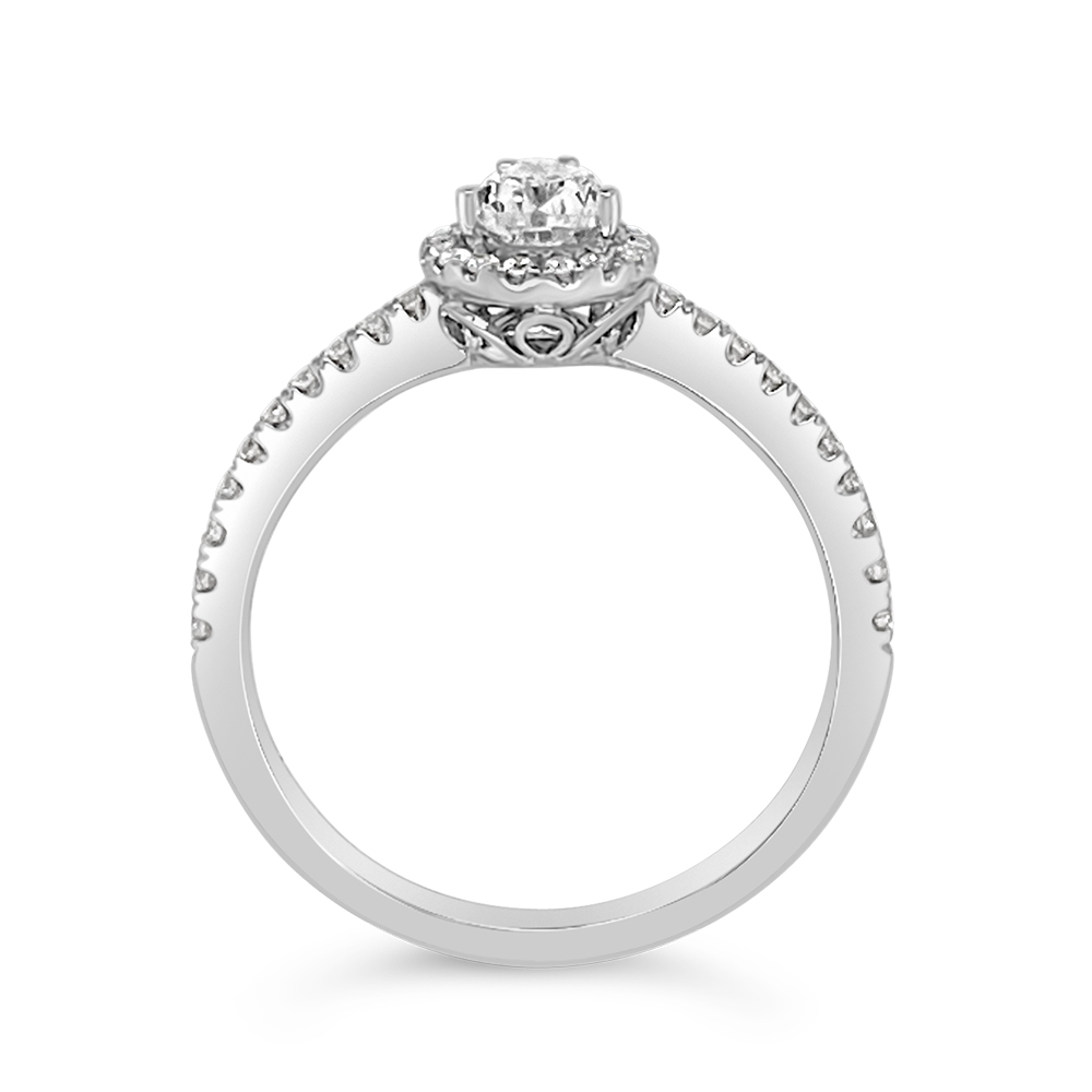 Yes By Martin Binder Pear Halo Diamond Engagement Ring (0.84 Ct. Tw.)