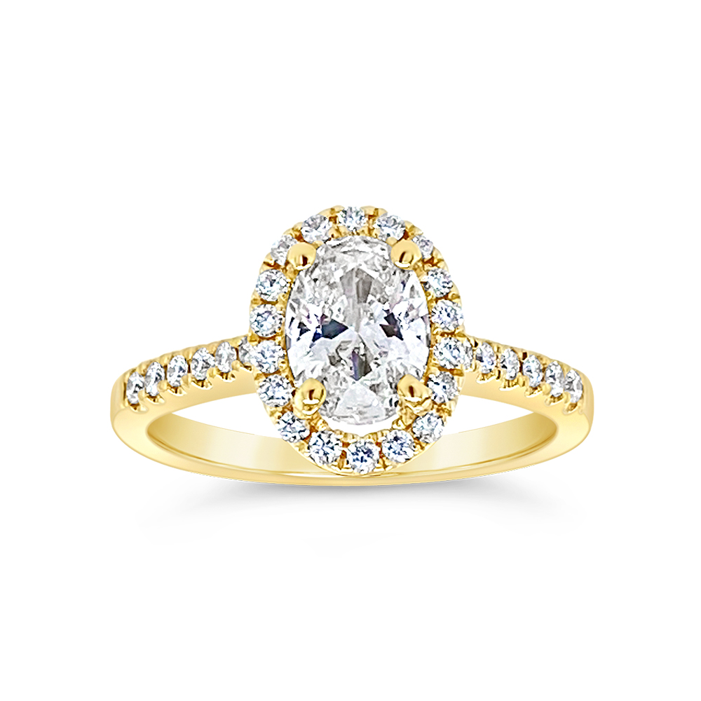 Yes By Martin Binder Oval Halo Diamond Engagement Ring (1.09 Ct. Tw.)