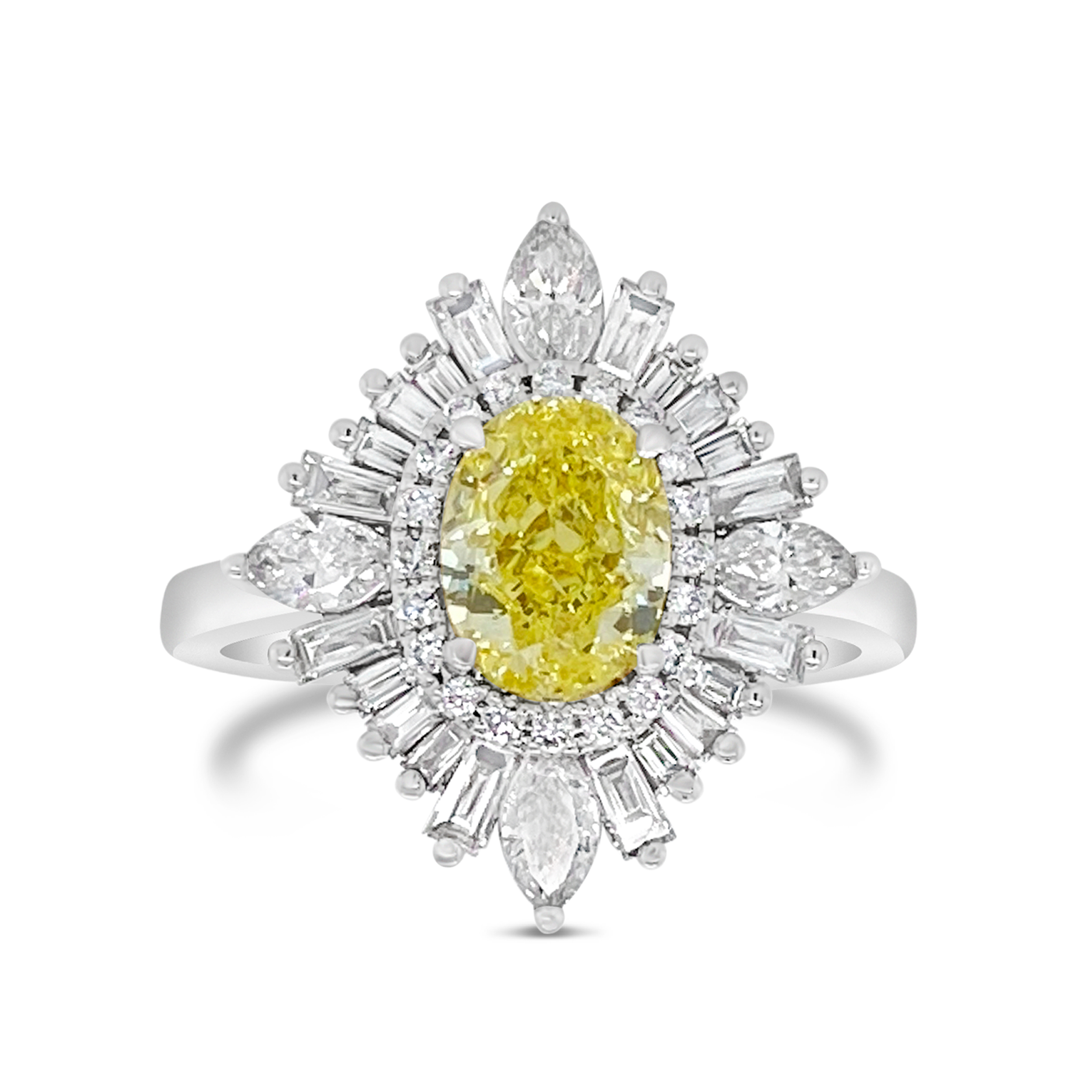 Yes By Martin Binder Oval Yellow Diamond Engagement Ring (2.25 Ct. Tw.)