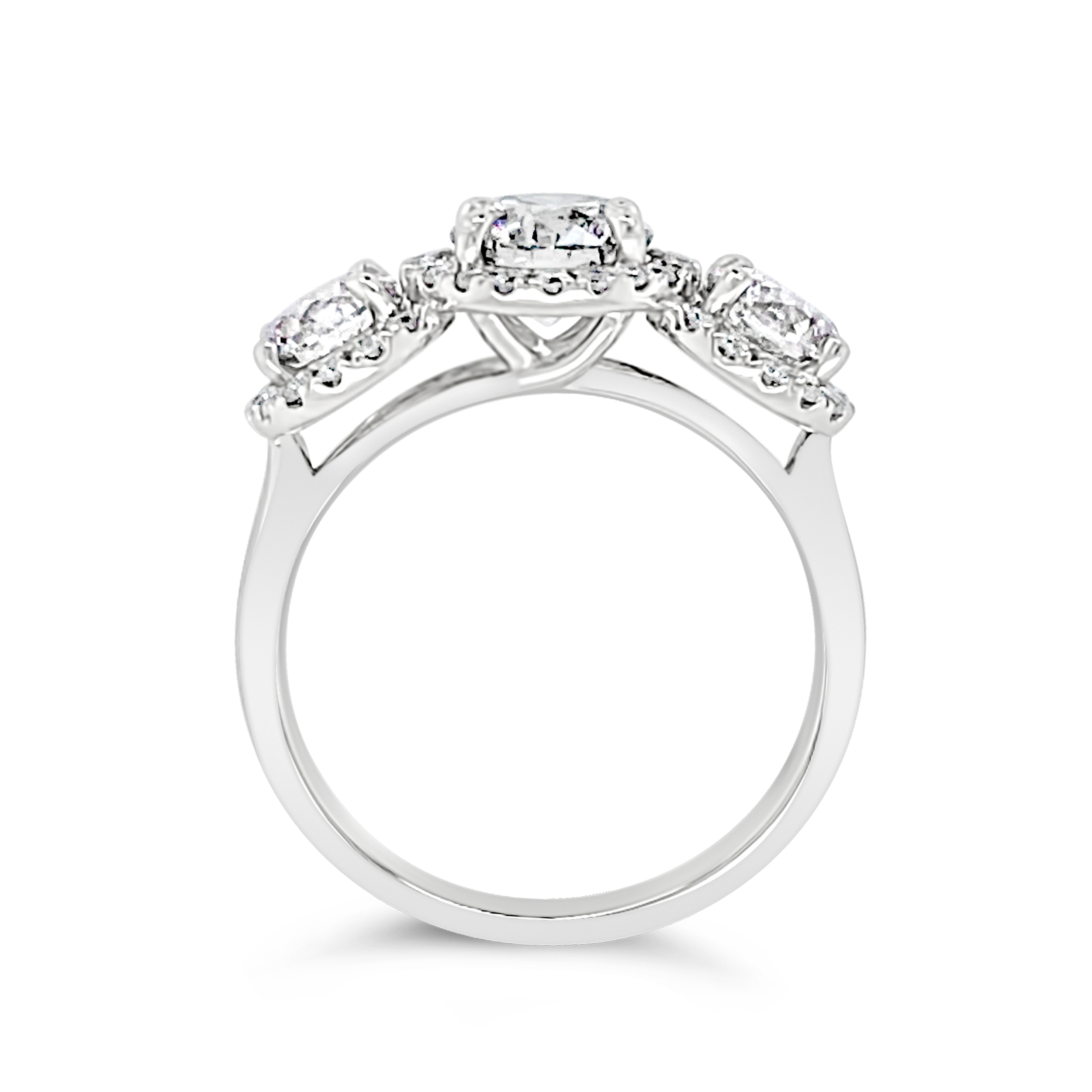 Yes By Martin Binder Three Stone Diamond Halo Engagement Ring (2.38 Ct. Tw.)