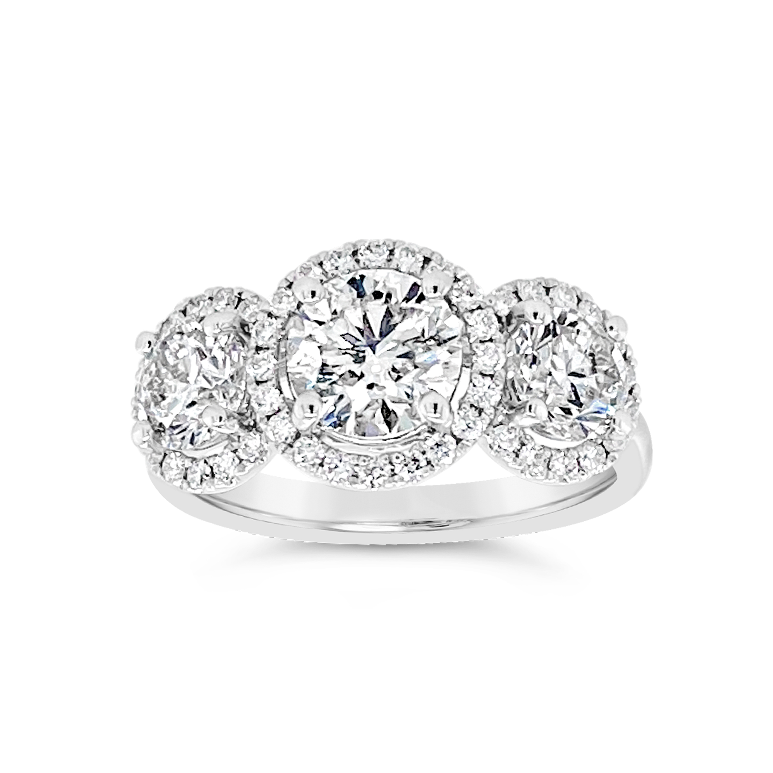 Yes By Martin Binder Three Stone Diamond Halo Engagement Ring (2.38 Ct. Tw.)