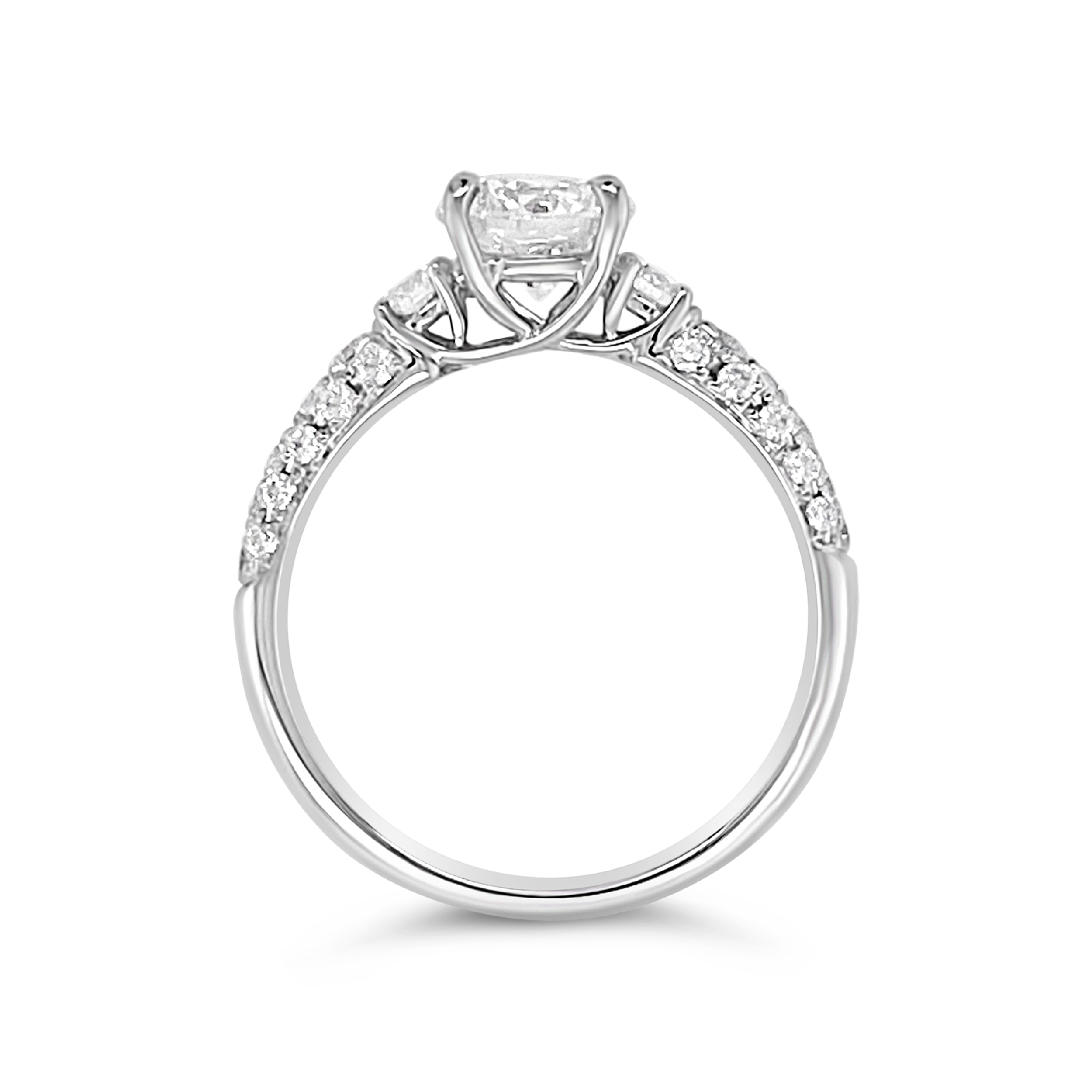 Yes By Martin Binder Three Stone Pave Diamond Engagement Ring (1.37 Ct. Tw.)