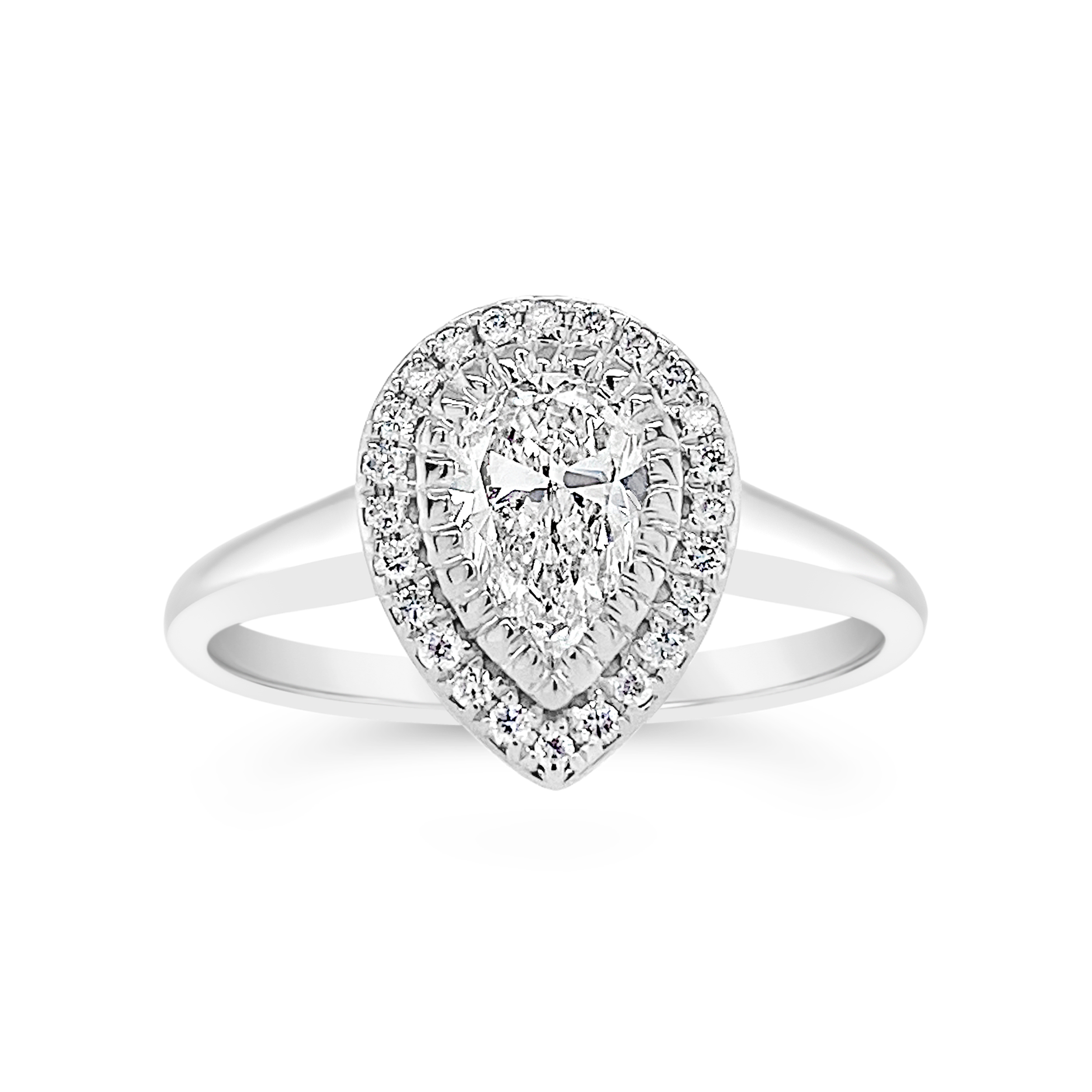 Yes By Martin Binder Pear Halo Diamond Engagement Ring (0.82 Ct. Tw.)