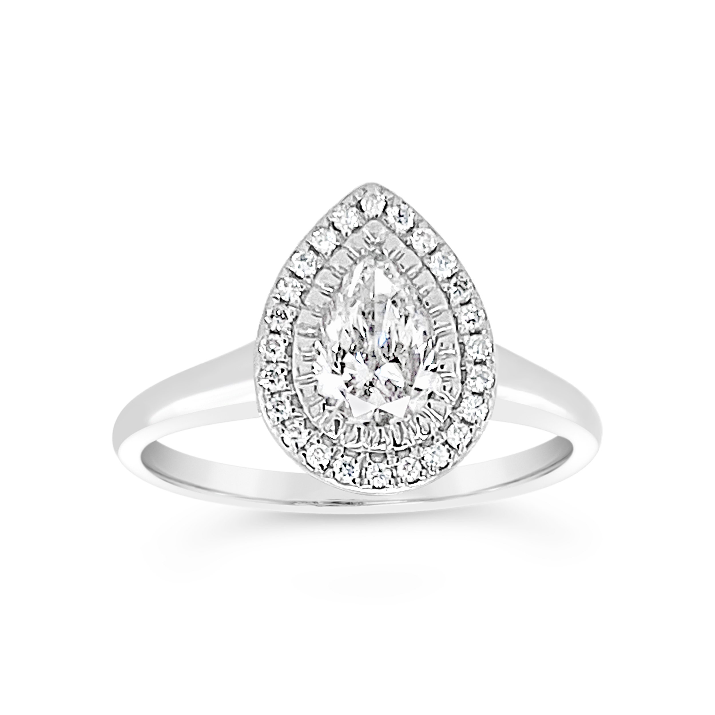 Yes By Martin Binder Pear Halo Diamond Engagement Ring (0.82 Ct. Tw.)
