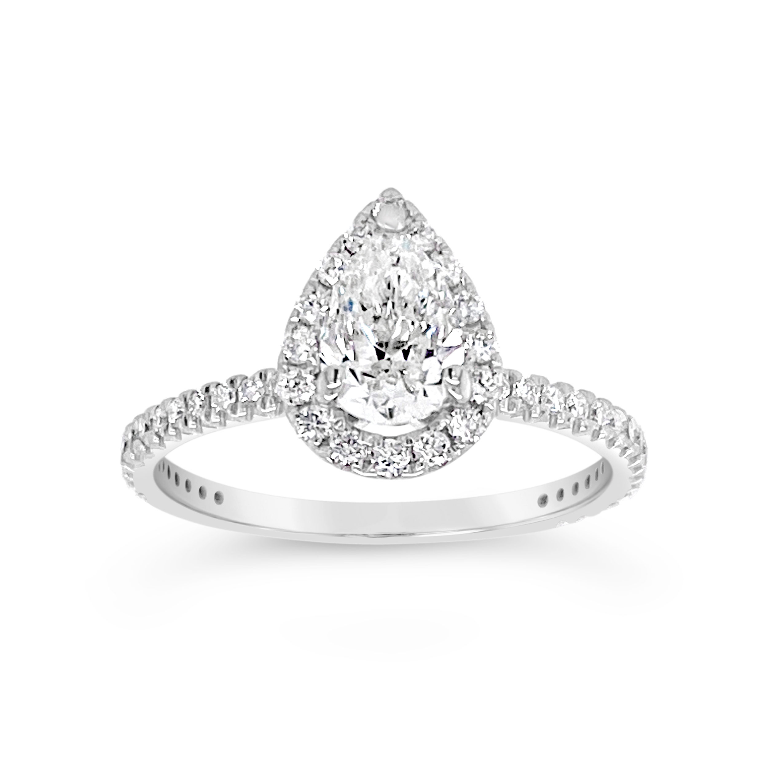 Yes By Martin Binder Pear Halo Diamond Engagement Ring (1.18 Ct. Tw.)