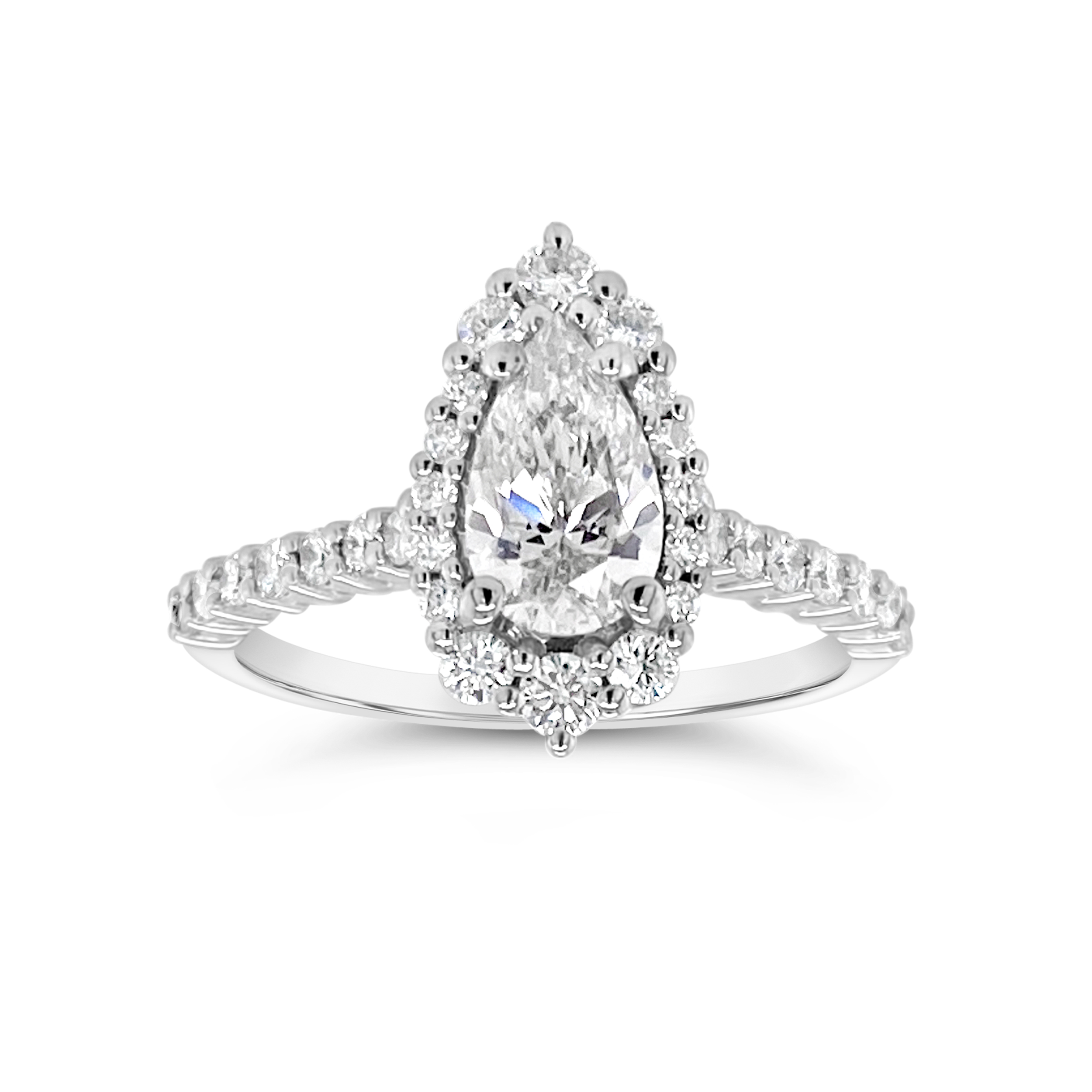 Yes By Martin Binder Pear Halo Diamond Engagement Ring (1.31 Ct. Tw.)