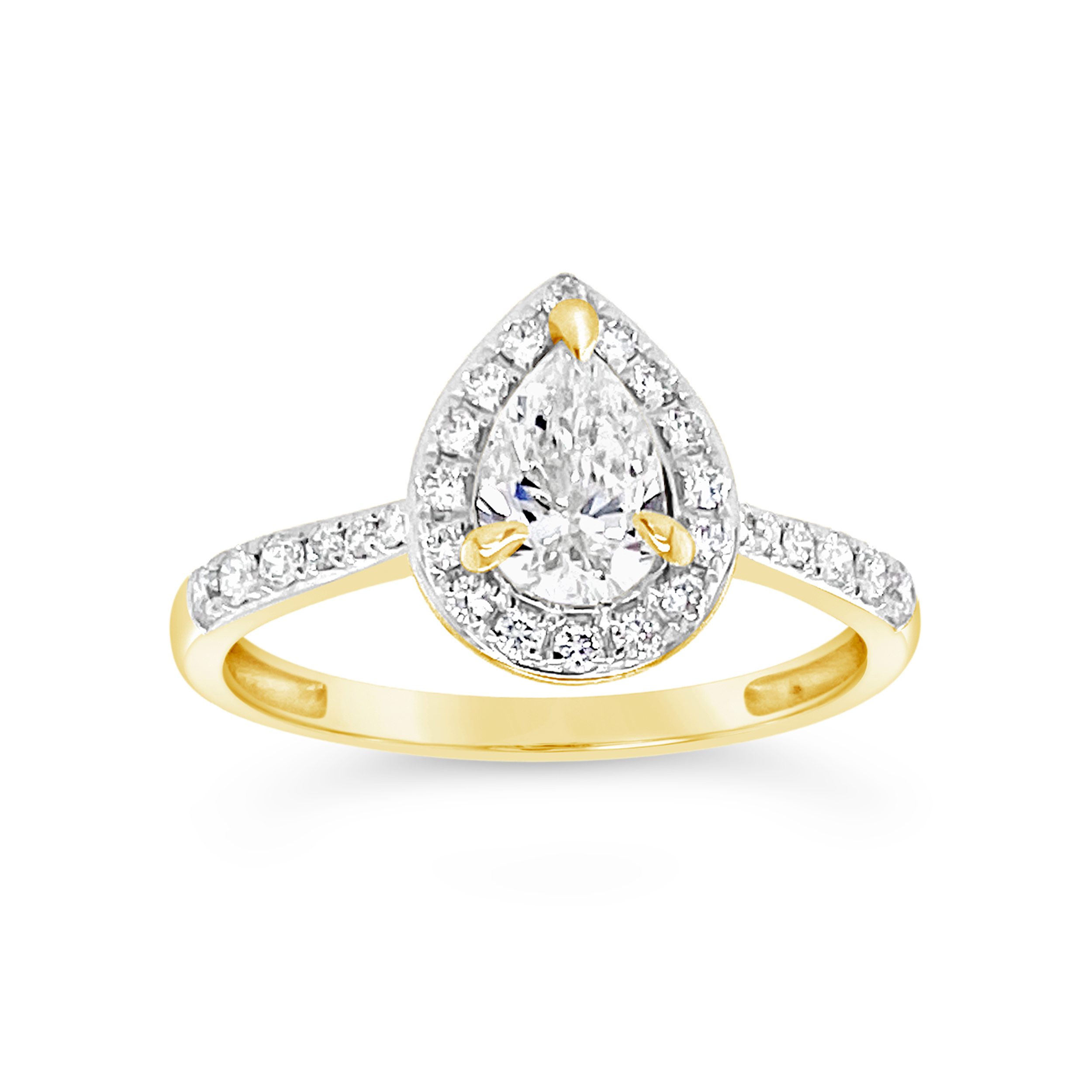 Yes By Martin Binder Pear Halo Diamond Engagement Ring (0.74 Ct. Tw.)