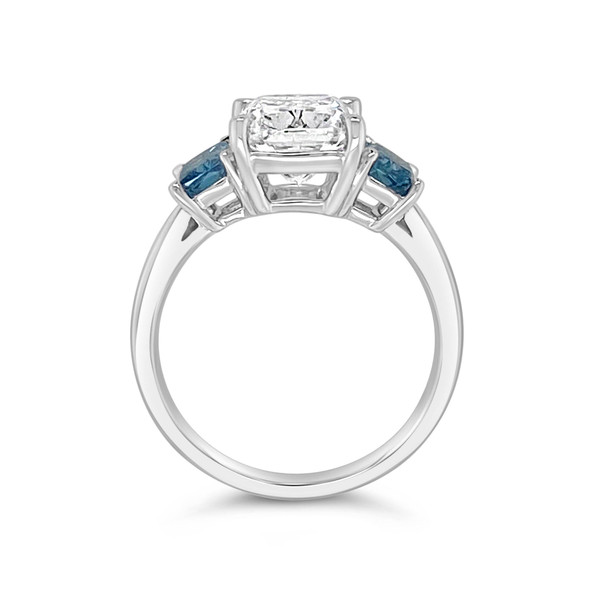 Yes by Martin Binder LAB-GROWN Three Stone Blue Diamond Engagement Ring (4.14 ct. tw.)