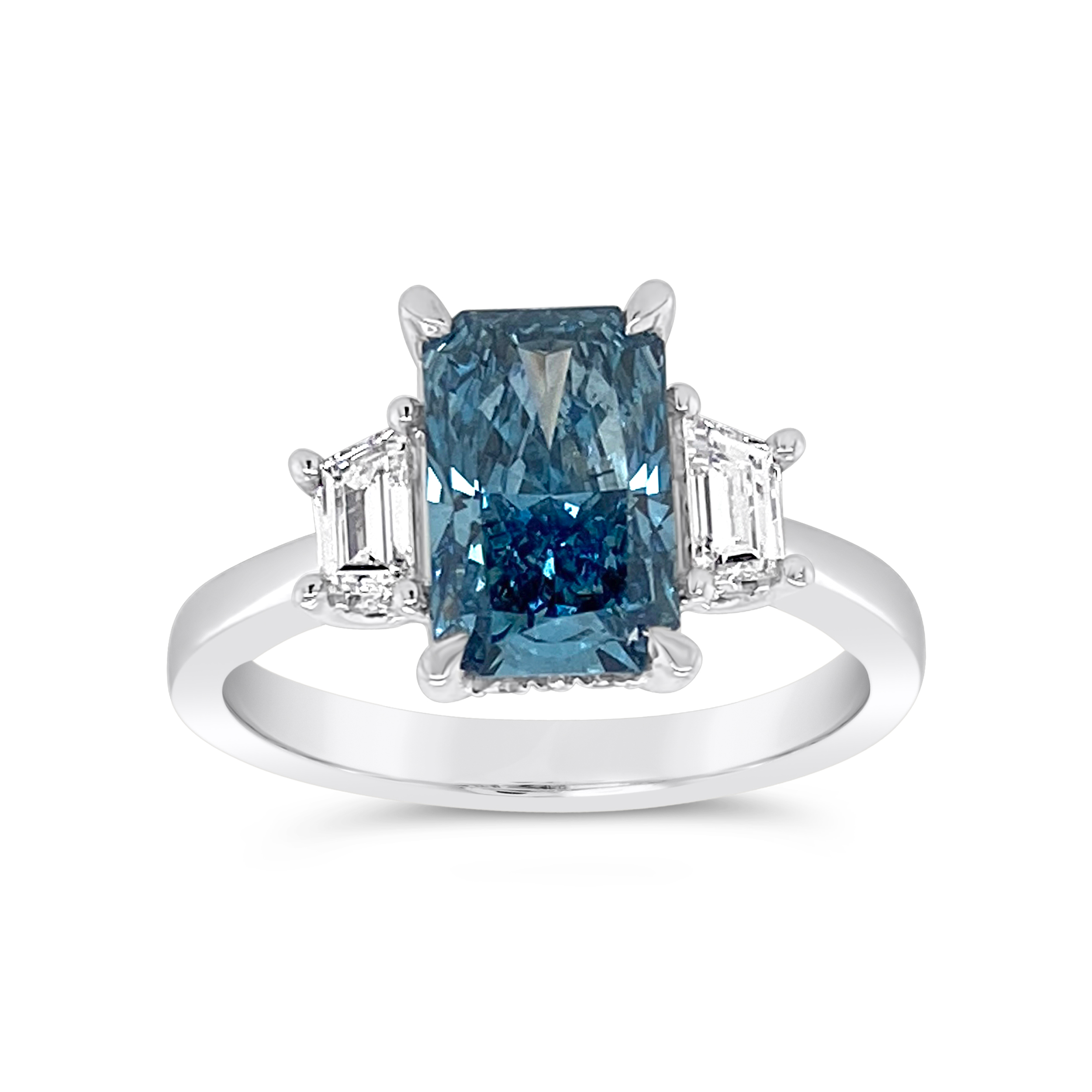 Yes by Martin Binder LAB-GROWN Three Stone Blue Diamond Engagement Ring (2.45 ct. tw.)