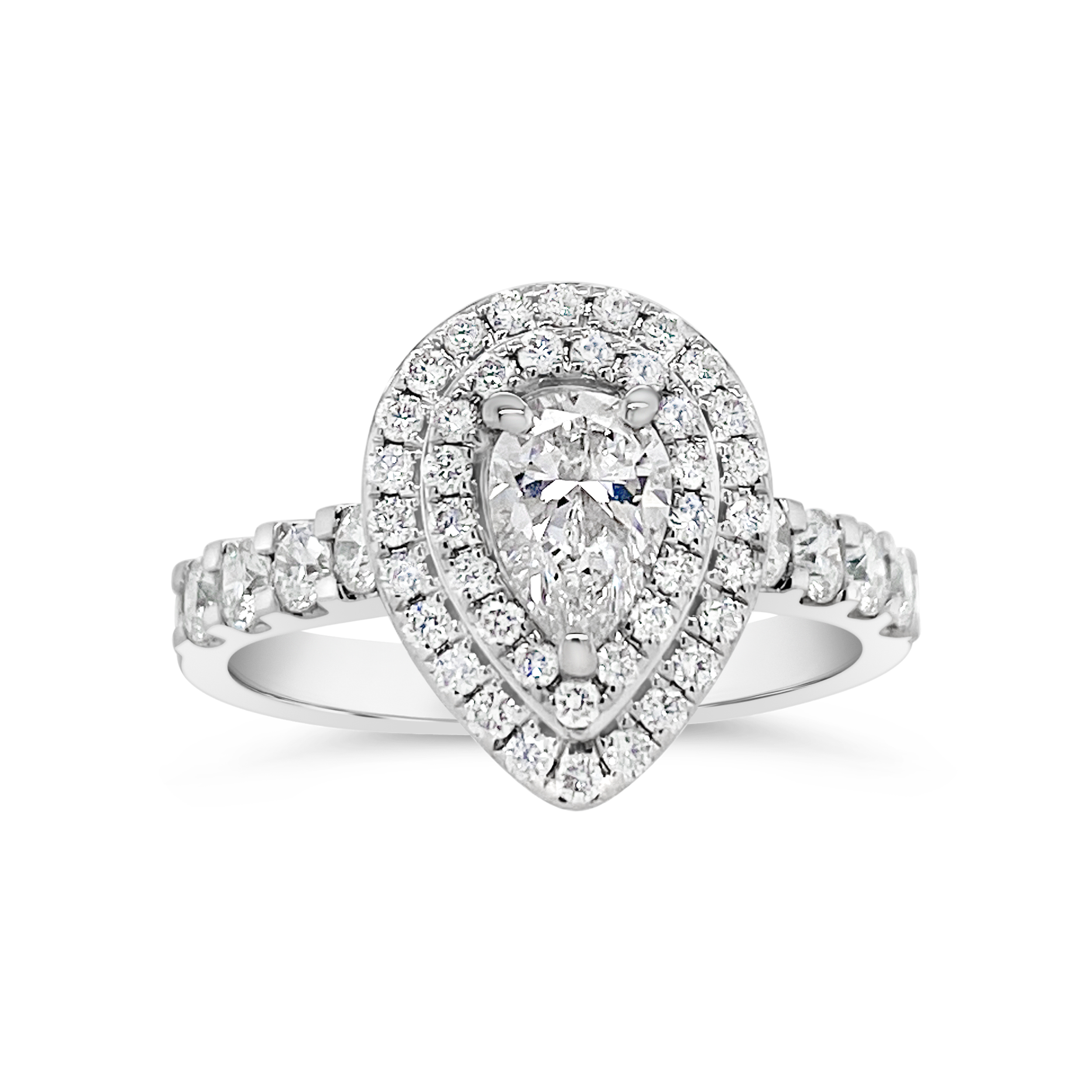 Yes By Martin Binder Pear Halo Diamond Engagement Ring (1.17 Ct. Tw.)