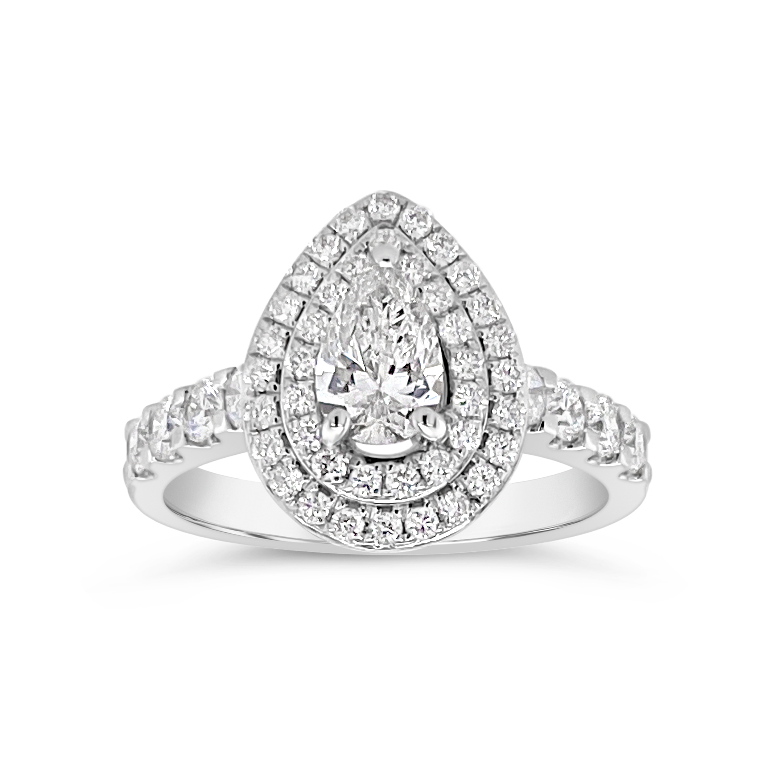 Yes By Martin Binder Pear Halo Diamond Engagement Ring (1.17 Ct. Tw.)