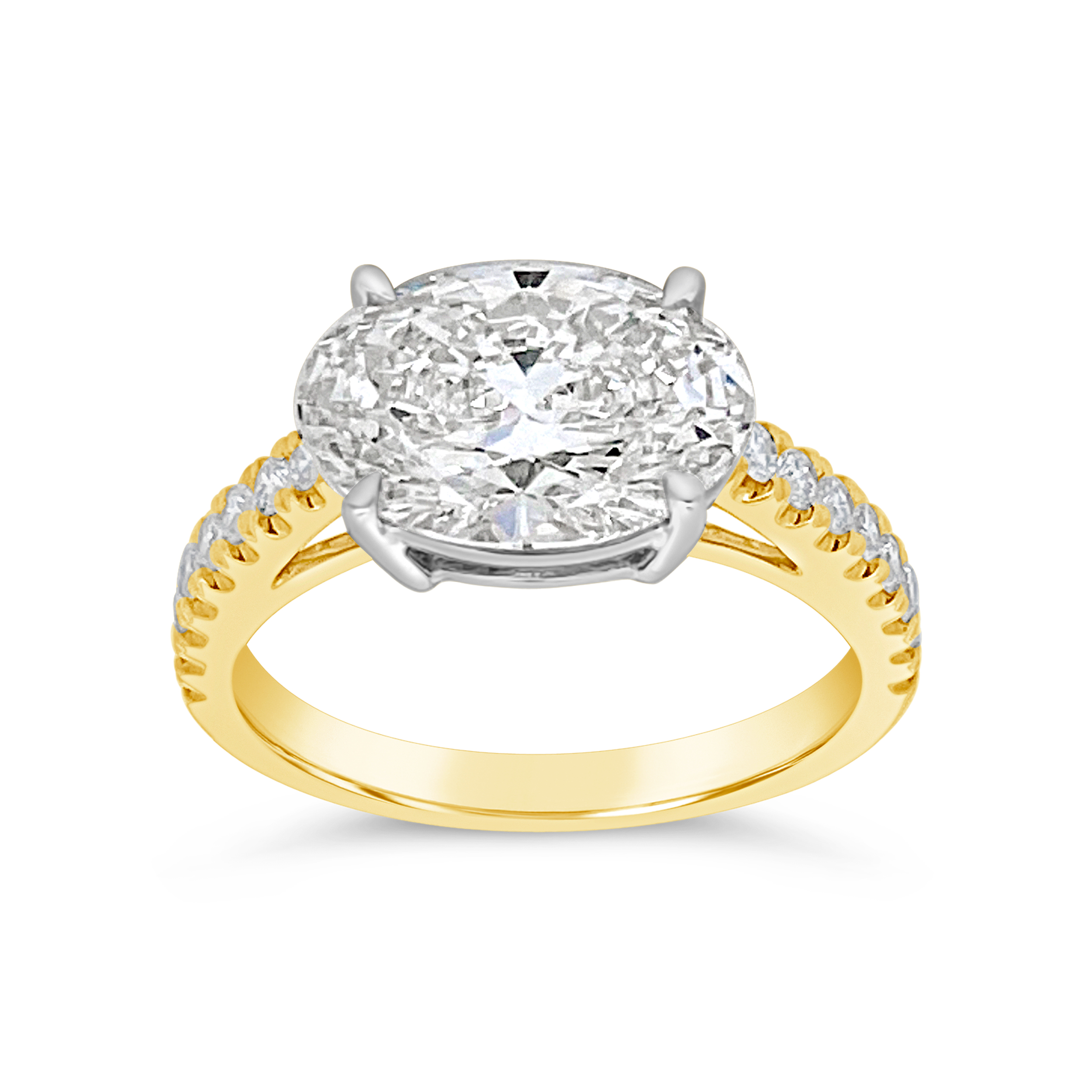 Yes by Martin Binder LAB-GROWN Oval East West Diamond Engagement Ring (3.27 ct. tw.)