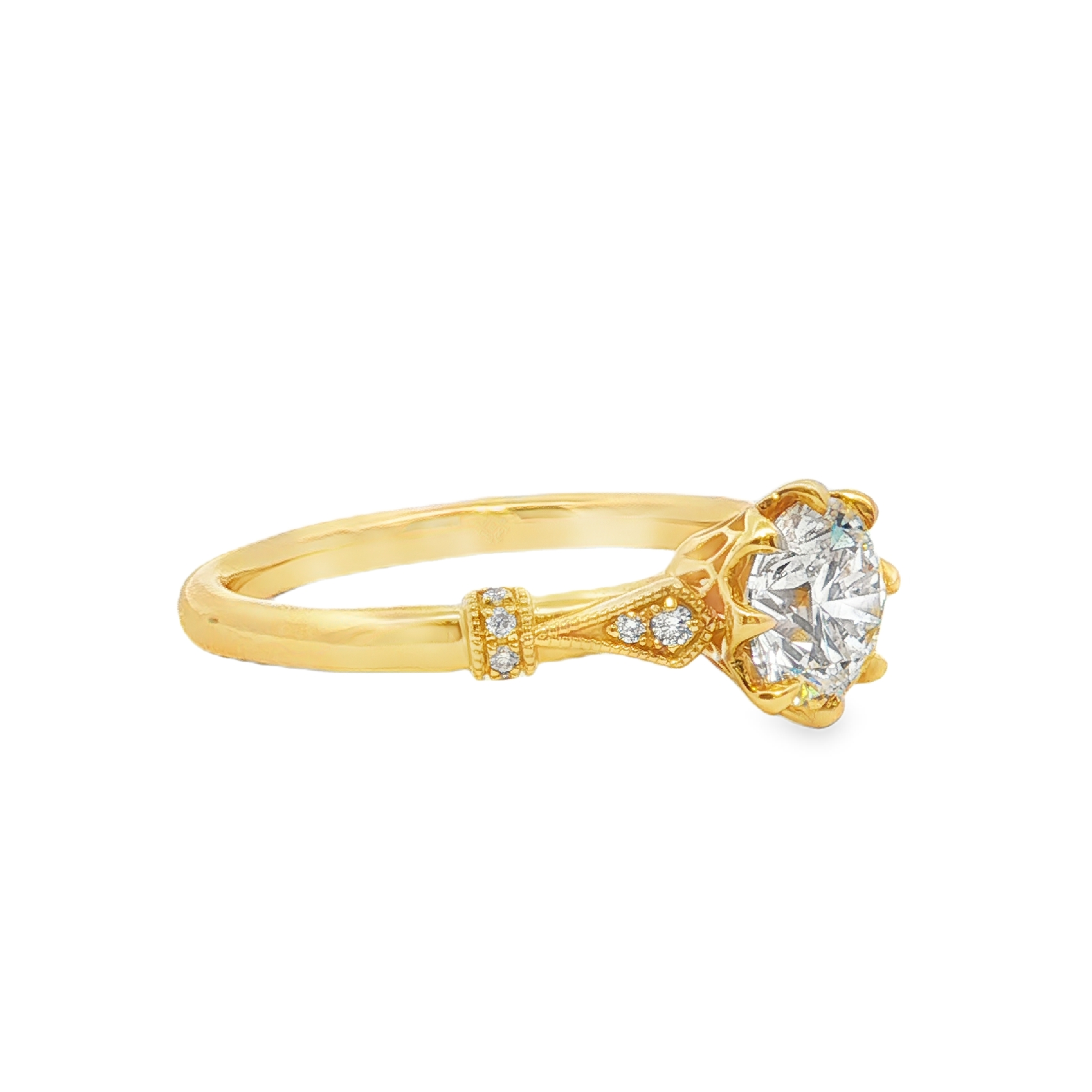 Yes by Martin Binder Round Diamond Milgrain Engagement Ring (1.06 ct. tw.)
