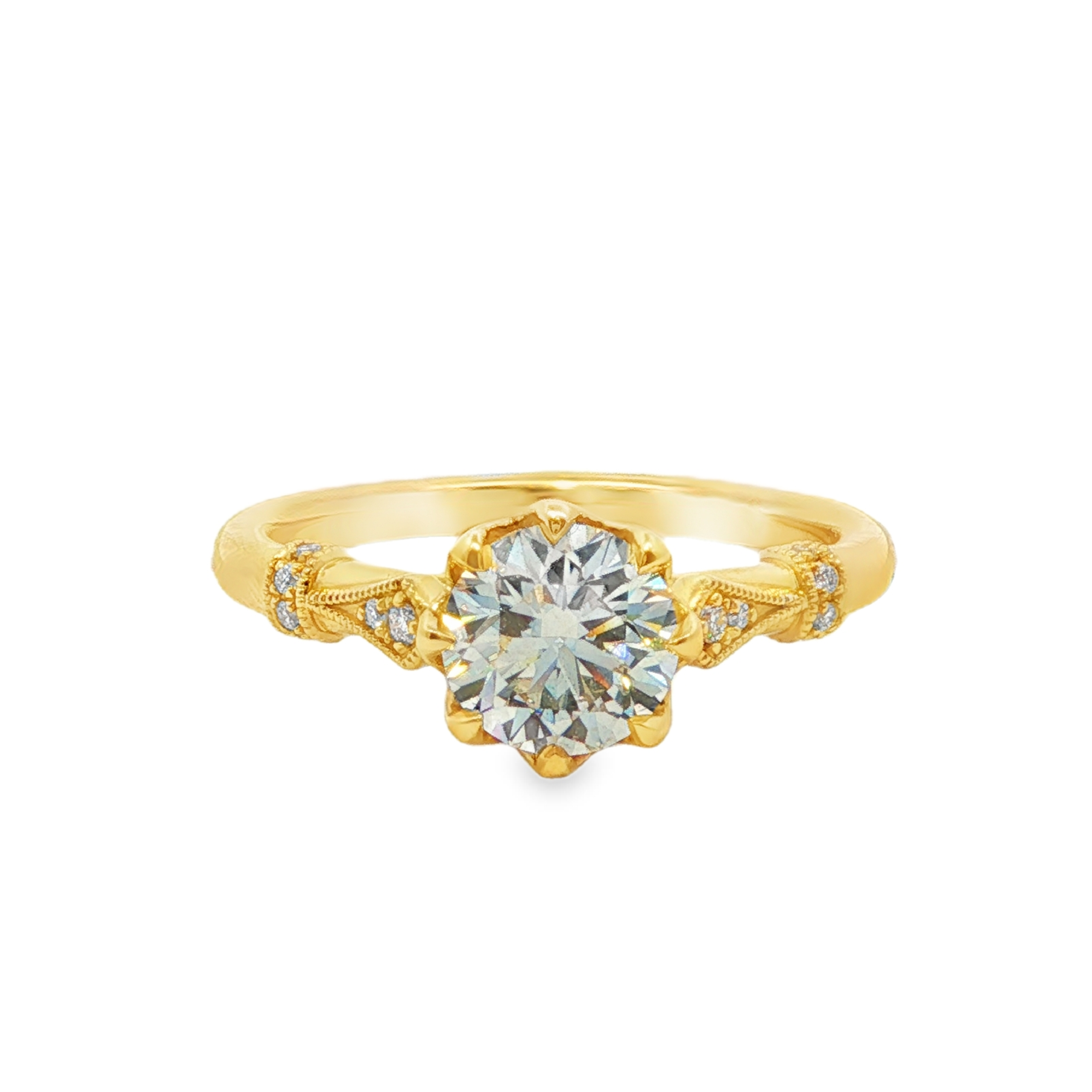 Yes by Martin Binder Round Diamond Milgrain Engagement Ring (1.06 ct. tw.)