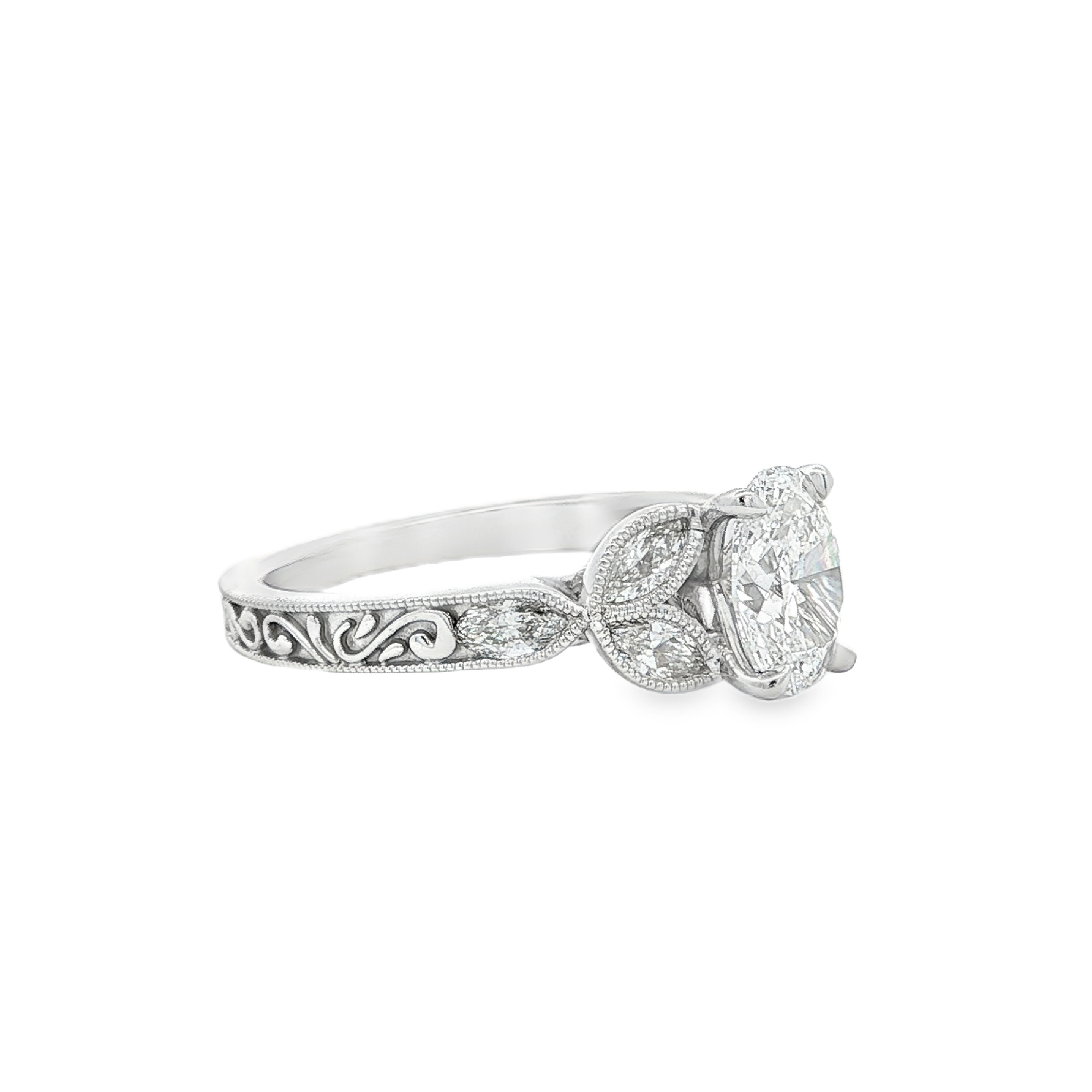 Yes by Martin Binder Oval Diamond Milgrain Engagement Ring (1.53 ct. tw.)