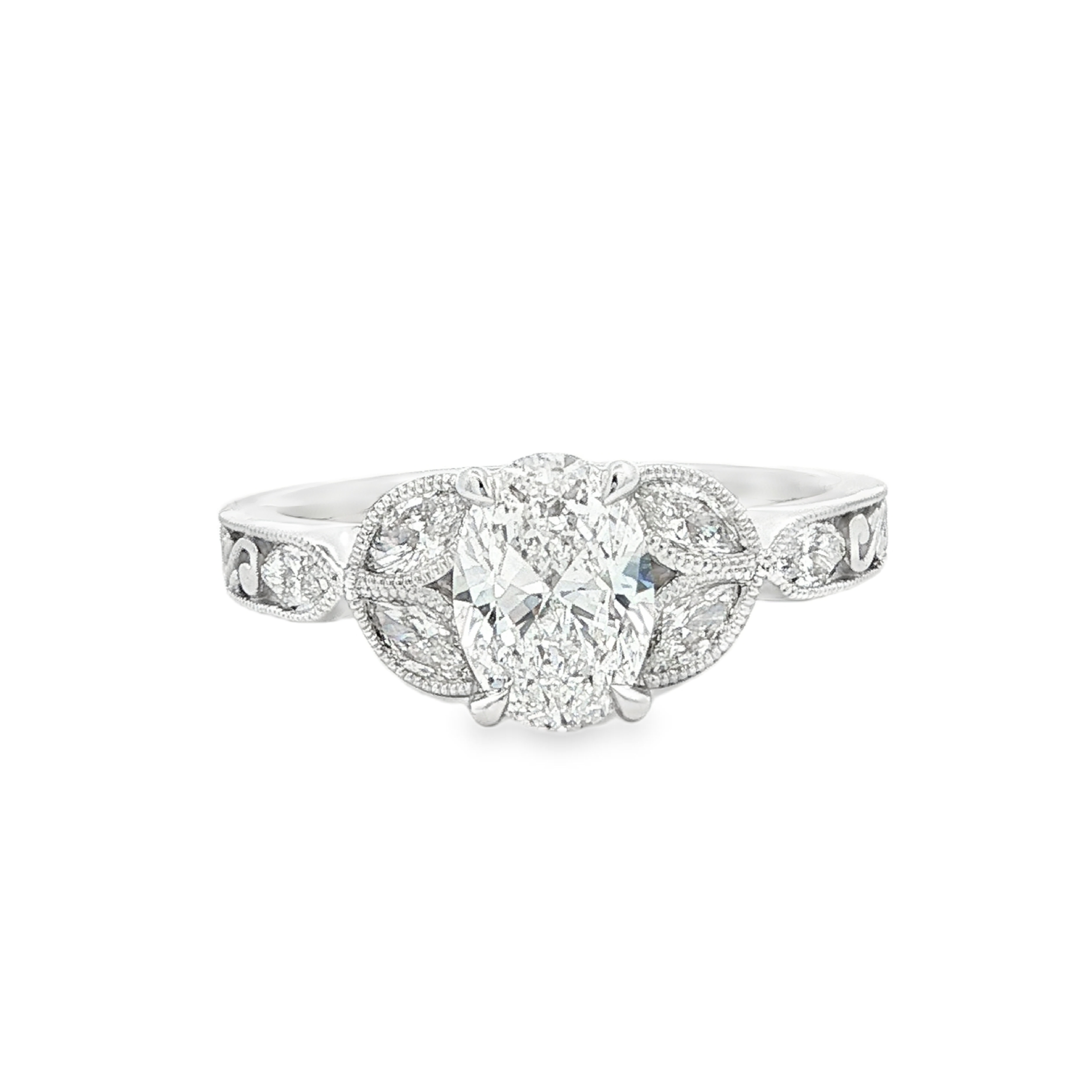 Yes by Martin Binder Oval Diamond Milgrain Engagement Ring (1.53 ct. tw.)