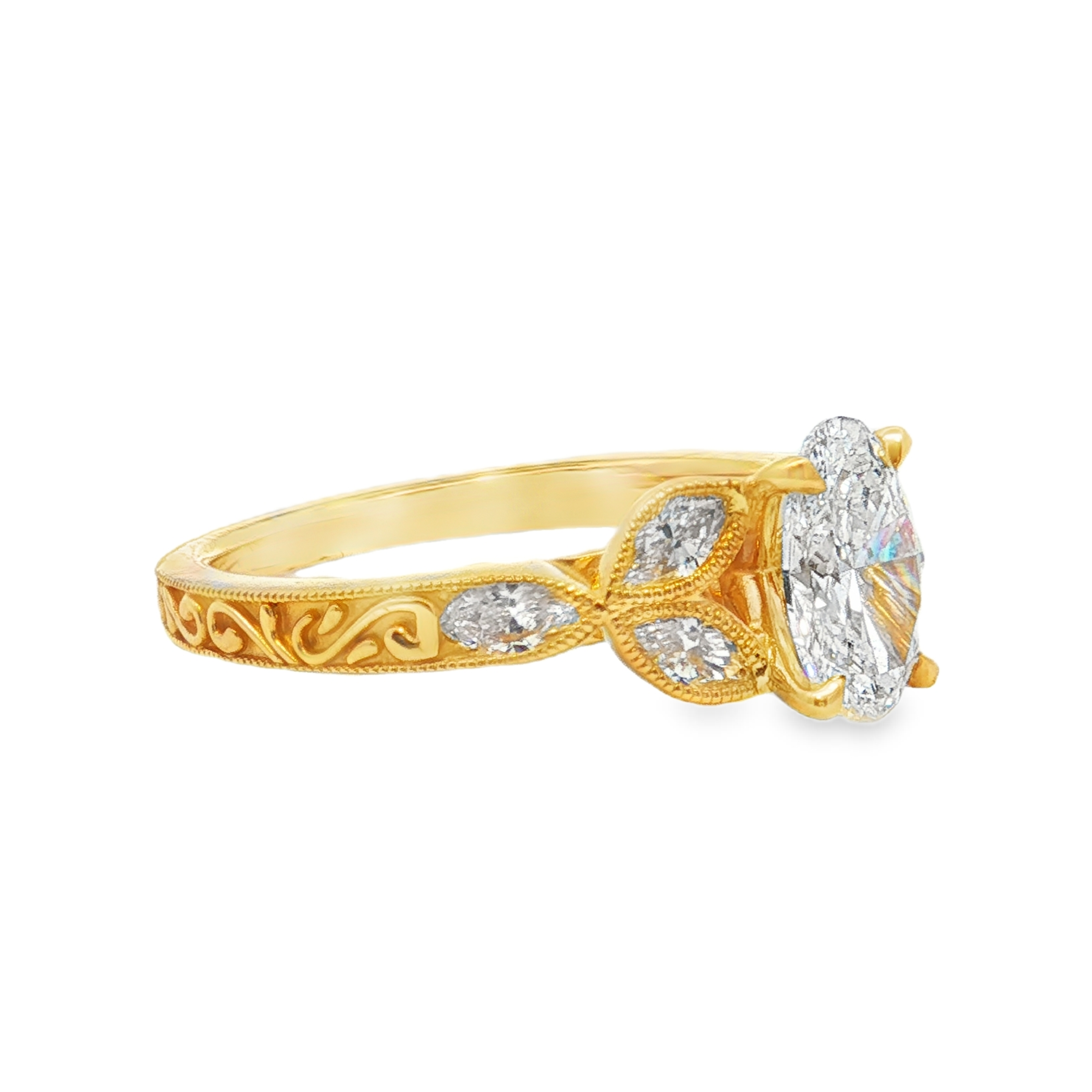 Yes by Martin Binder Oval Diamond Milgrain Engagement Ring (1.53 ct. tw.)