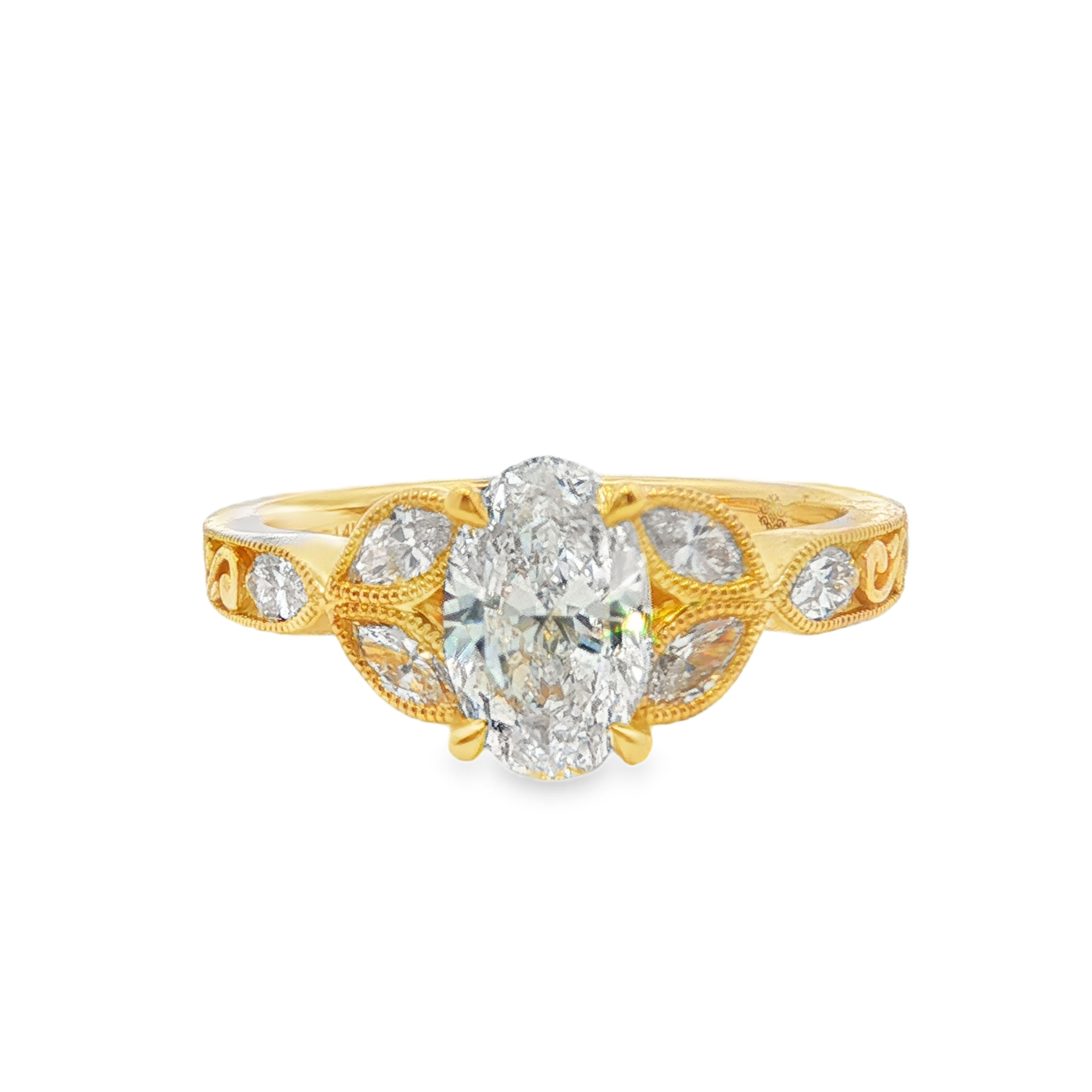 Yes by Martin Binder Oval Diamond Milgrain Engagement Ring (1.53 ct. tw.)