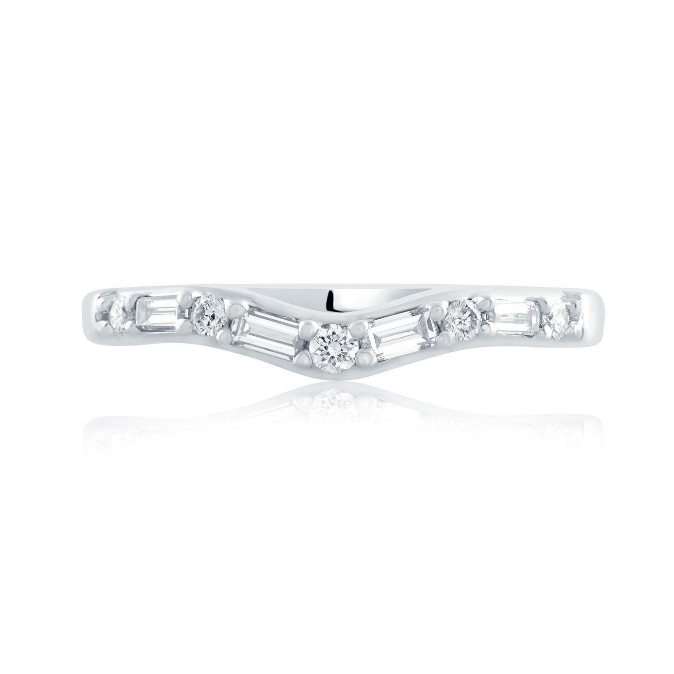 A Jaffe Baguette & Round Diamond Wedding Band (0.25 Ct. Tw.)