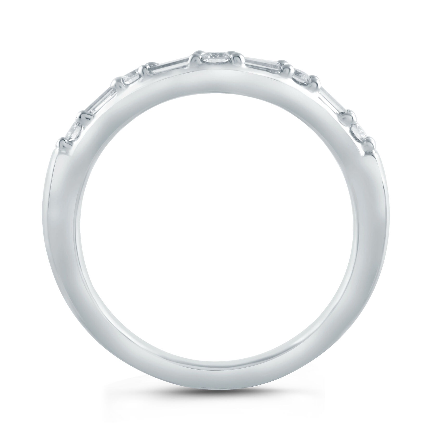 A Jaffe Baguette & Round Diamond Wedding Band (0.25 Ct. Tw.)