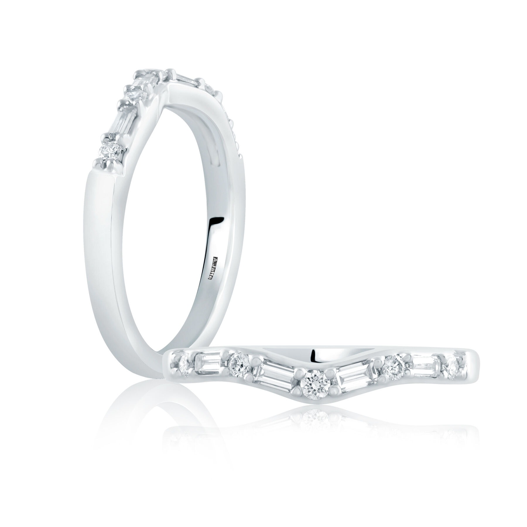 A Jaffe Baguette & Round Diamond Wedding Band (0.25 Ct. Tw.)